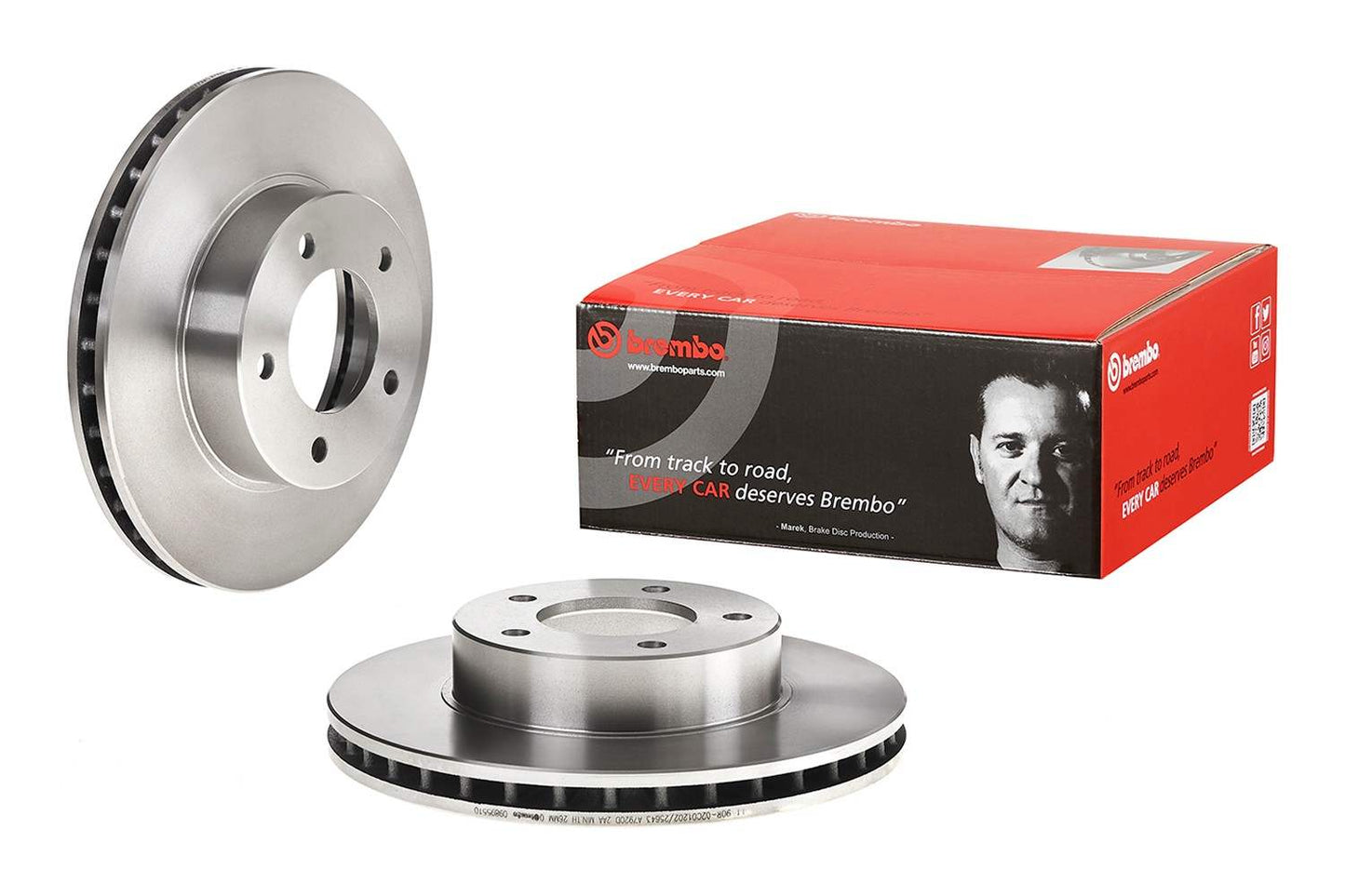 Front View of Front Disc Brake Rotor BREMBO 09.8955.10