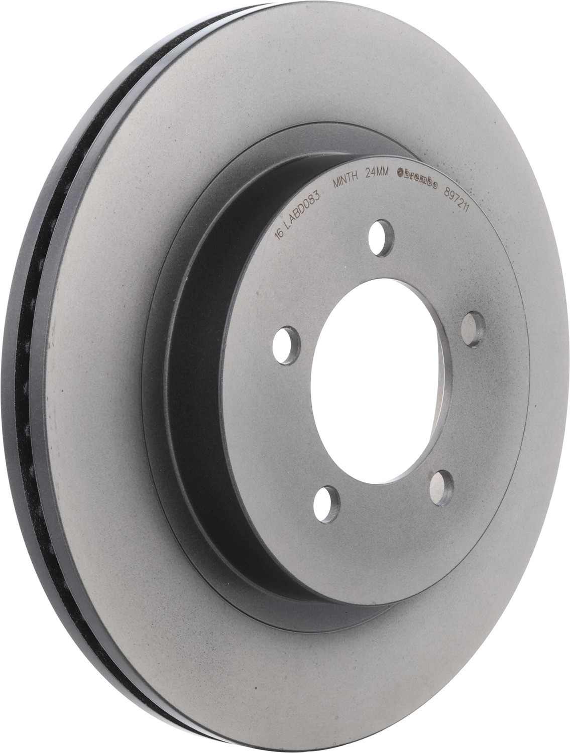 Angle View of Front Disc Brake Rotor BREMBO 09.8972.11