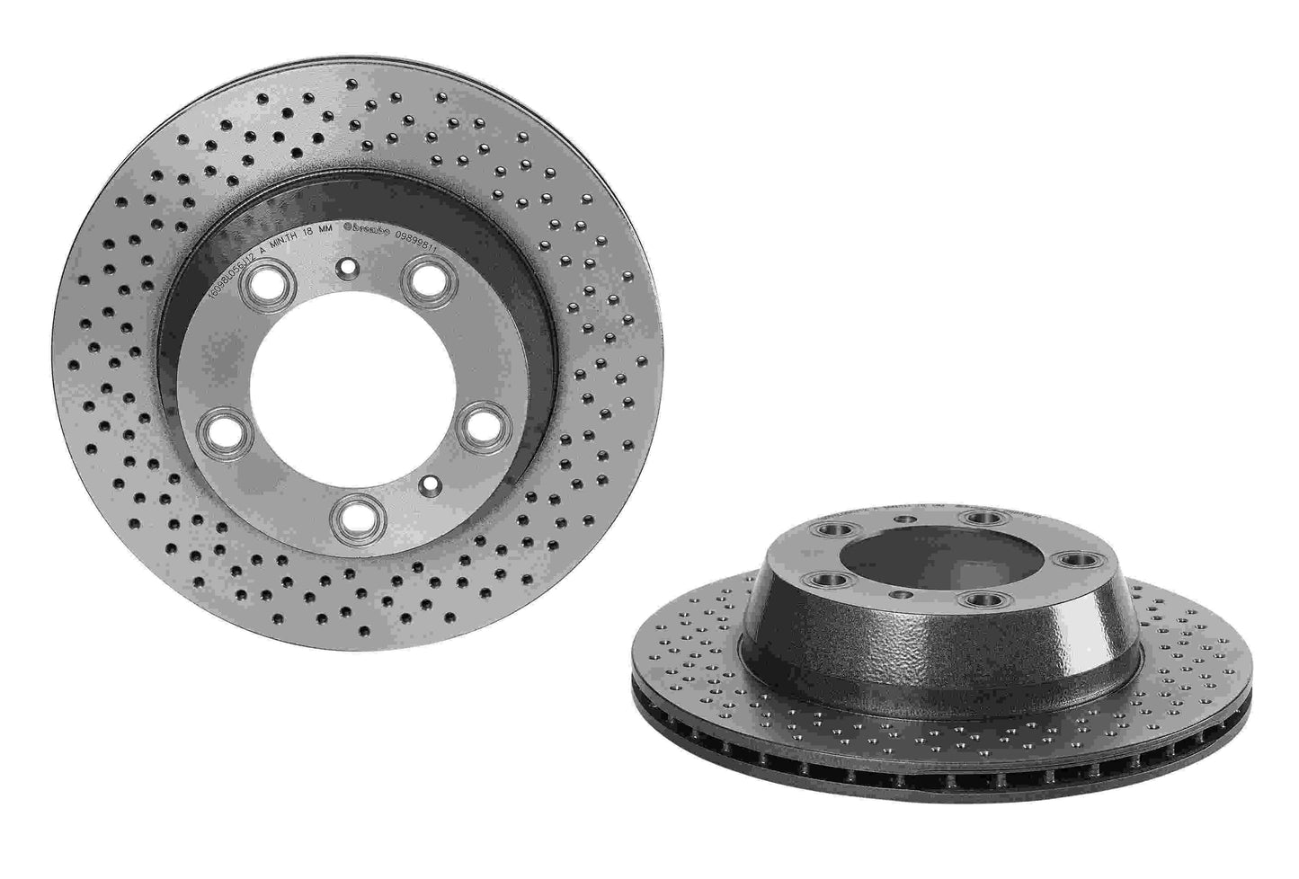 Top View of Rear Disc Brake Rotor BREMBO 09.8998.11