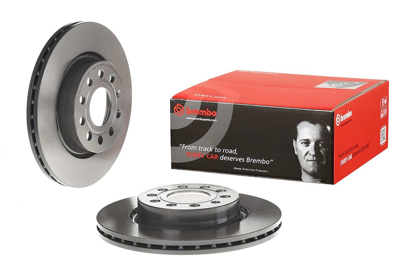 Front View of Front Disc Brake Rotor BREMBO 09.9167.11