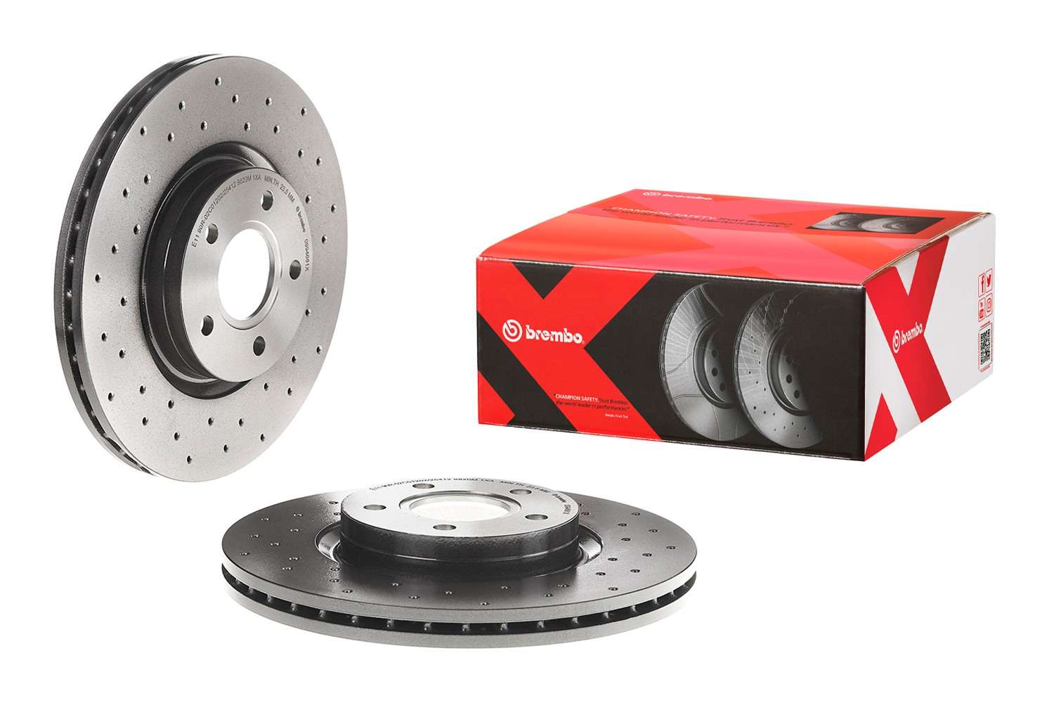 Front View of Front Disc Brake Rotor BREMBO 09.9468.1X