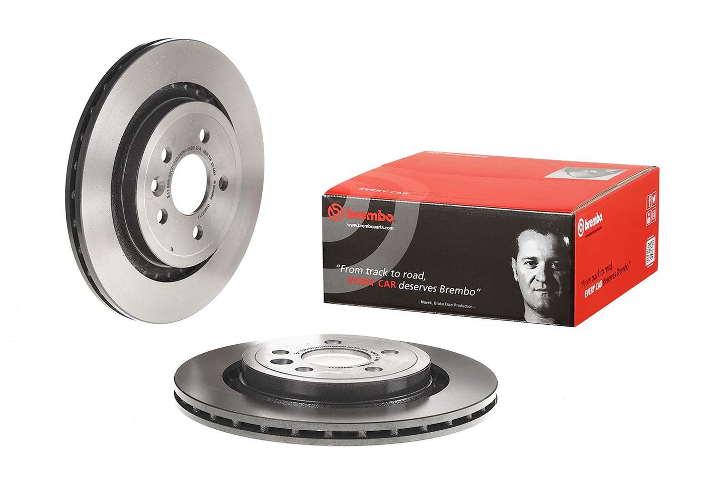 Front View of Rear Disc Brake Rotor BREMBO 09.9587.11