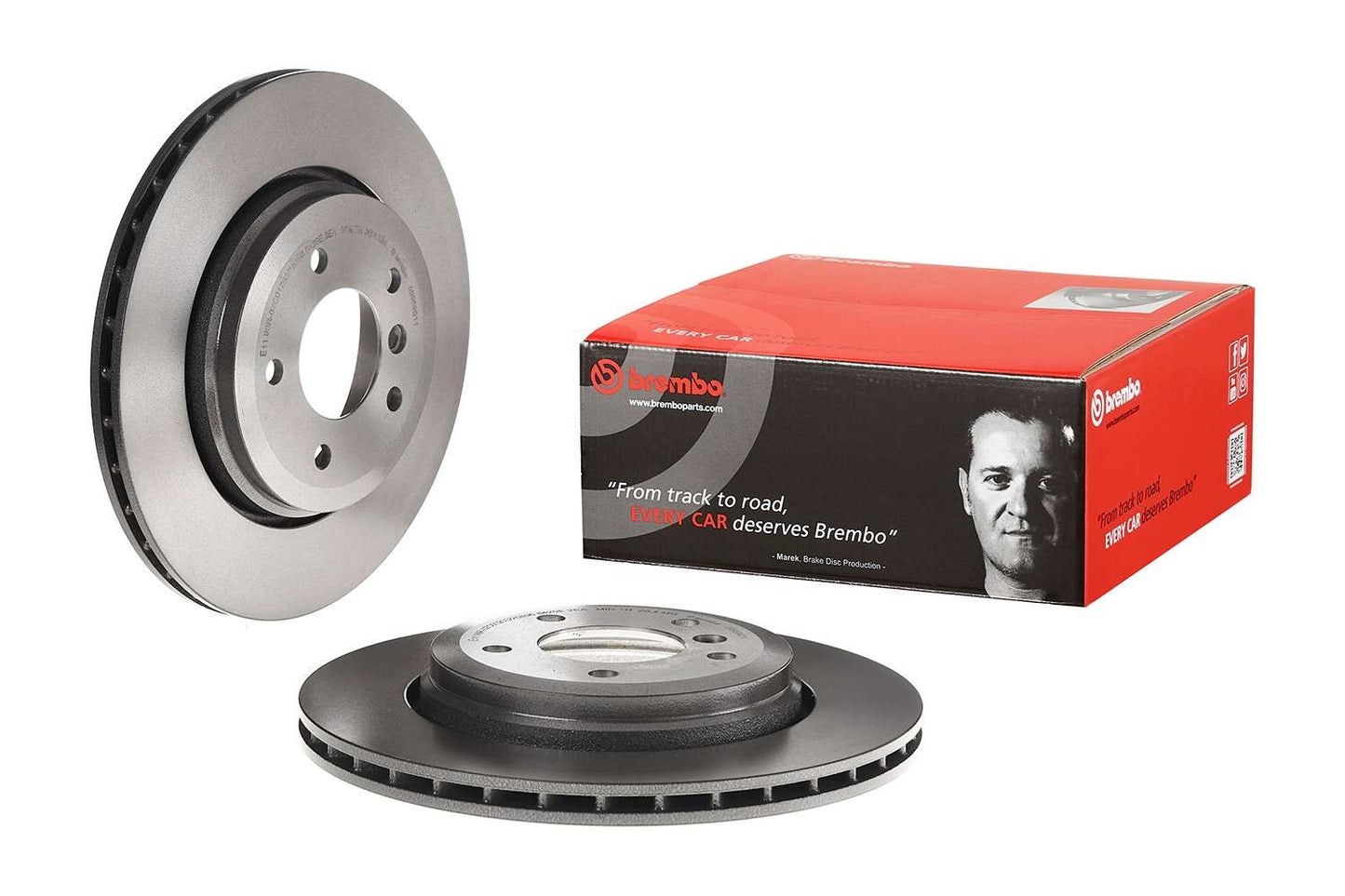 Front View of Rear Disc Brake Rotor BREMBO 09.9590.11