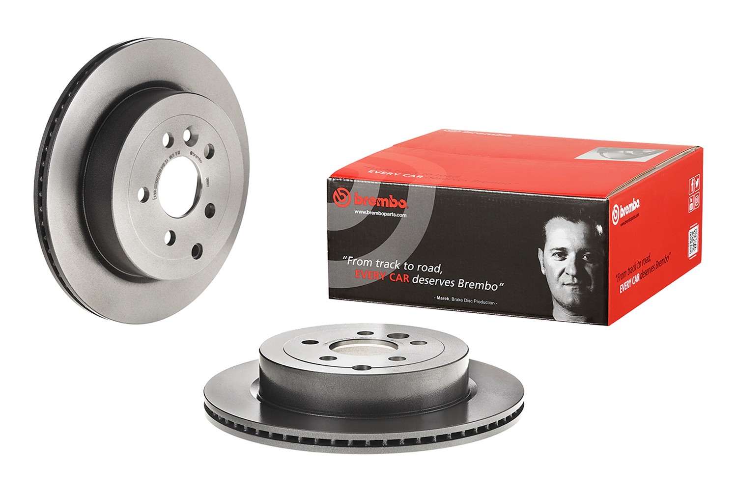 Front View of Rear Disc Brake Rotor BREMBO 09.9914.11