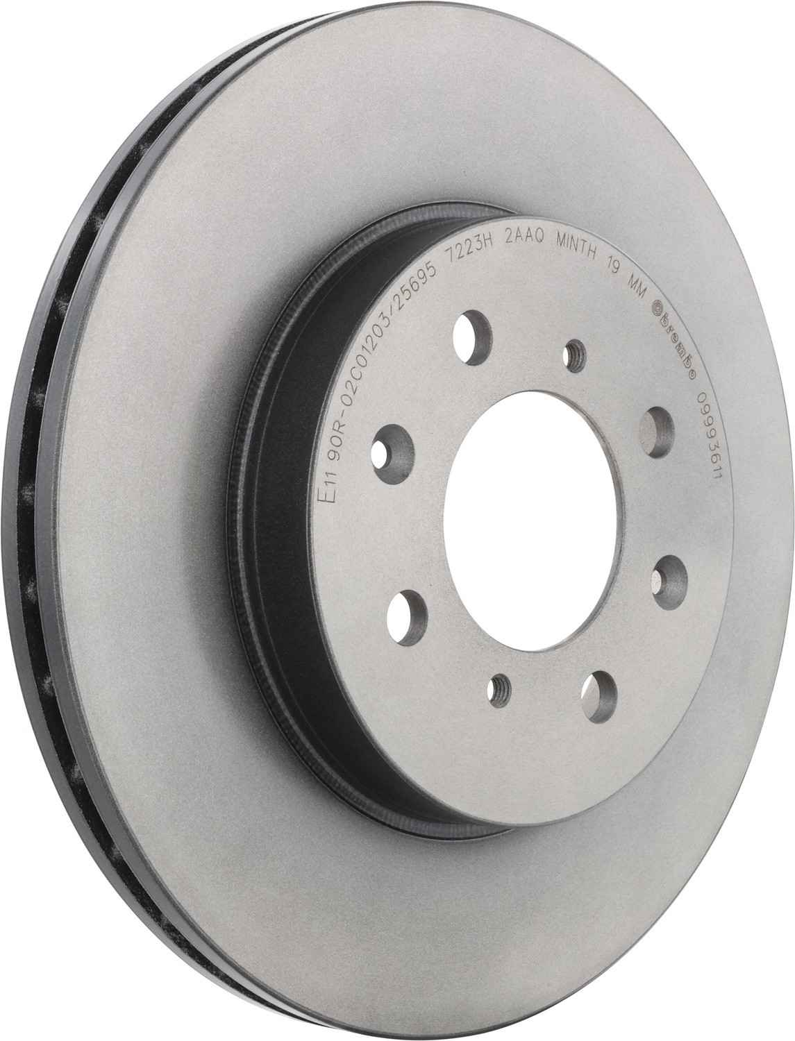 Angle View of Front Disc Brake Rotor BREMBO 09.9936.11