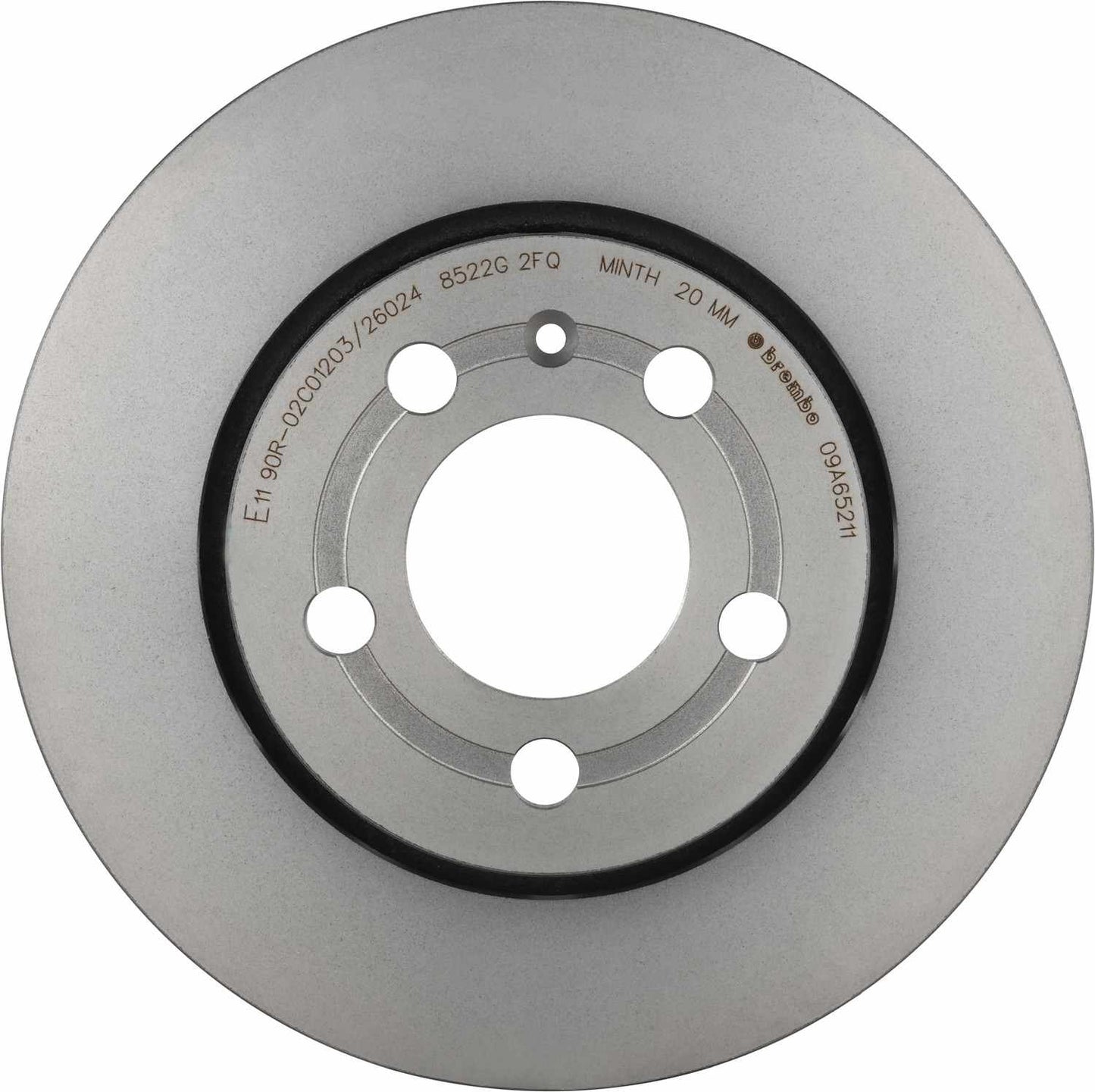 Front View of Rear Disc Brake Rotor BREMBO 09.A652.11