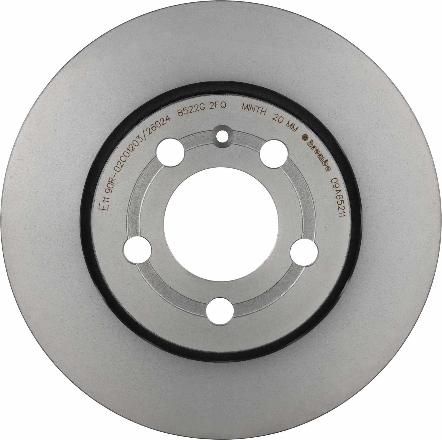 Front View of Rear Disc Brake Rotor BREMBO 09.A652.11