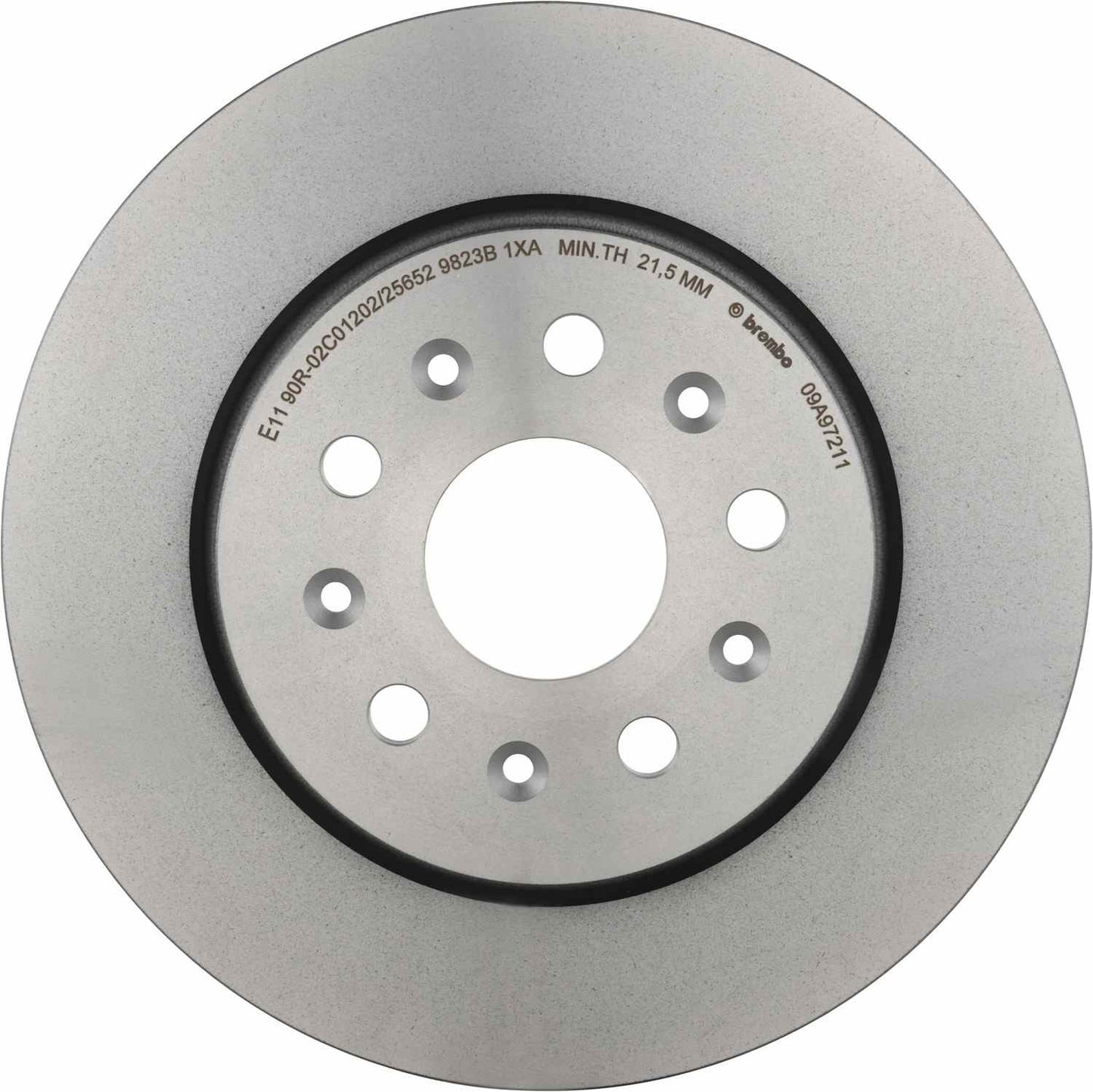 Front View of Rear Disc Brake Rotor BREMBO 09.A972.11