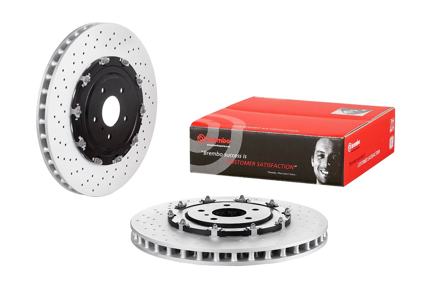 Front View of Front Disc Brake Rotor BREMBO 09.B386.13