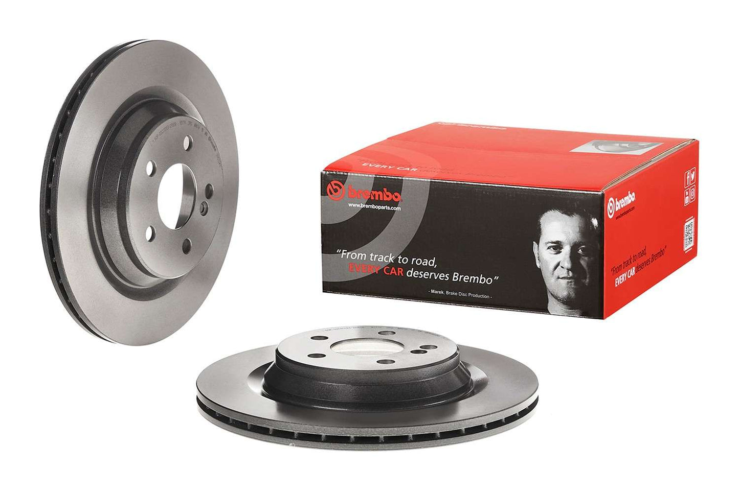 Front View of Rear Disc Brake Rotor BREMBO 09.C134.11