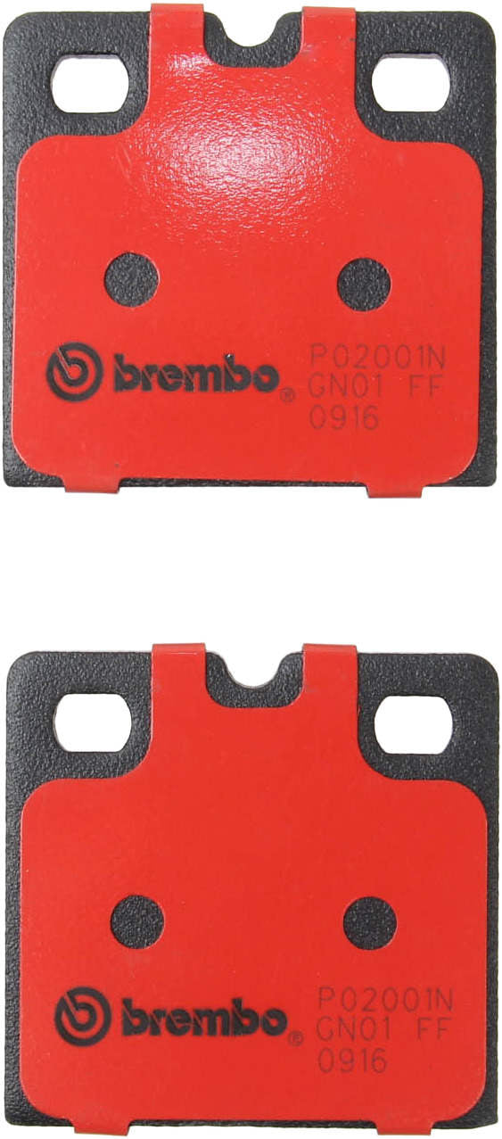 Bottom View of Rear Disc Brake Pad Set BREMBO P02001N