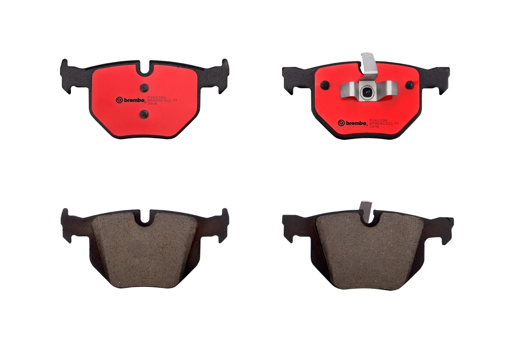 Top View of Rear Disc Brake Pad Set BREMBO P06039N