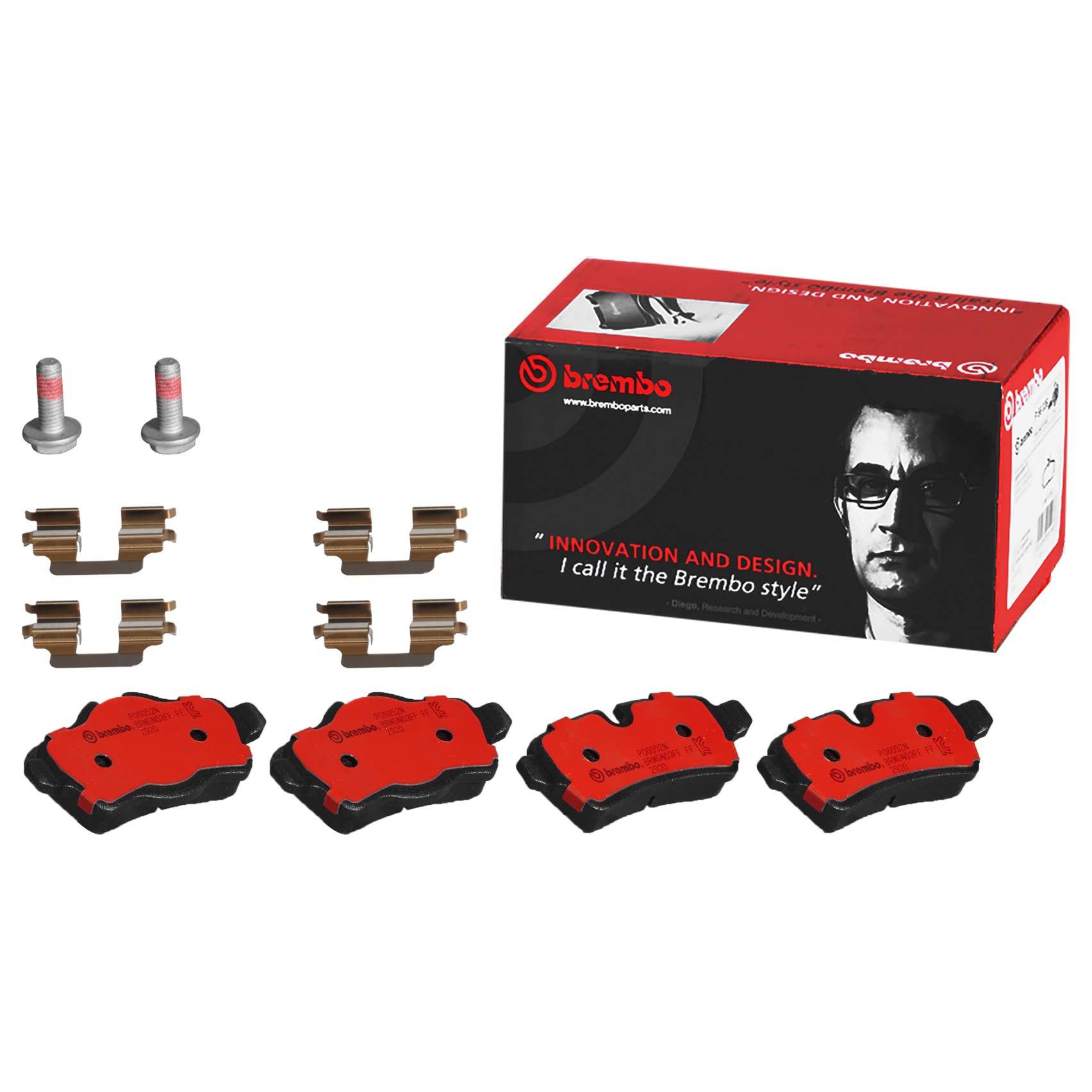 Front View of Rear Disc Brake Pad Set BREMBO P06052N