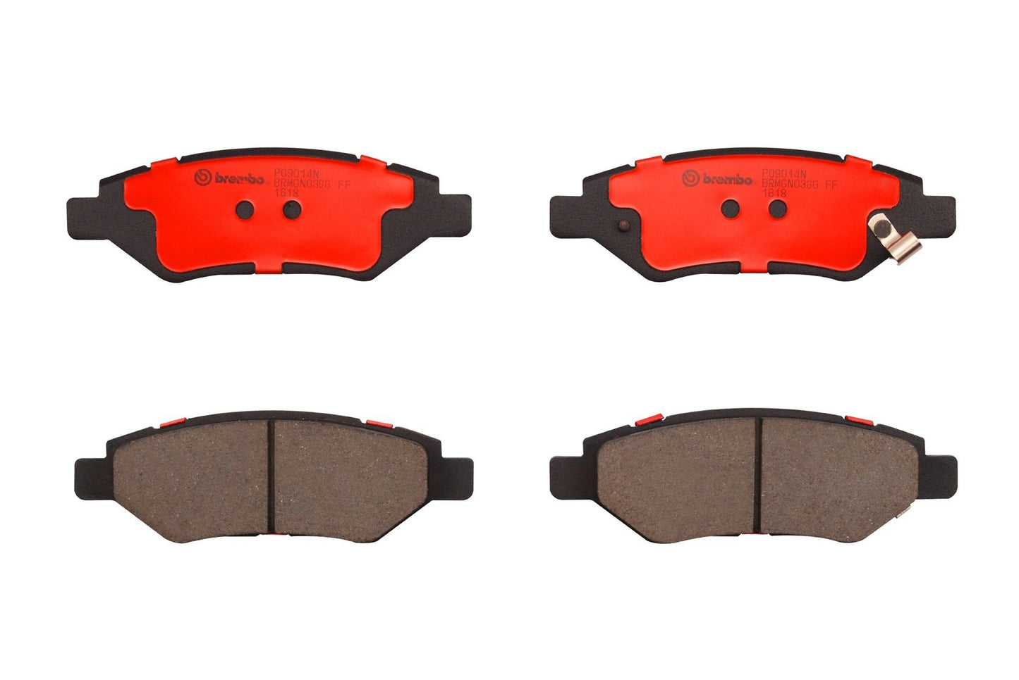 Top View of Rear Disc Brake Pad Set BREMBO P09014N