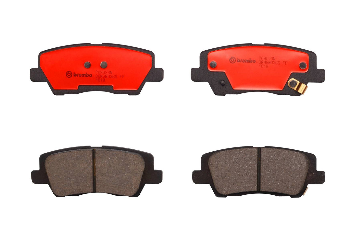 Top View of Rear Disc Brake Pad Set BREMBO P09023N