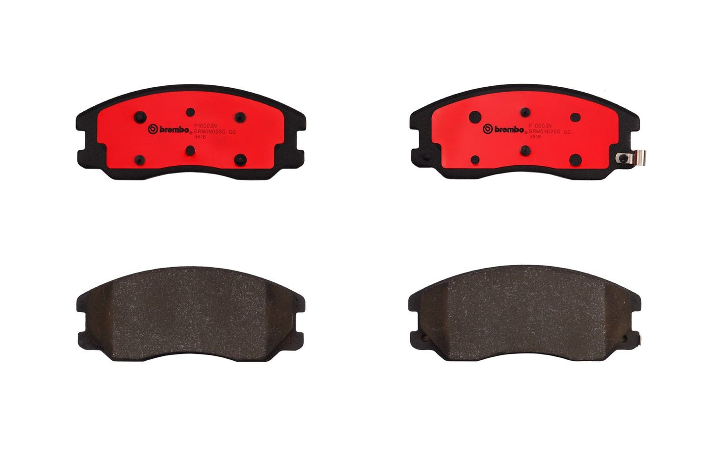 Top View of Front Disc Brake Pad Set BREMBO P10003N