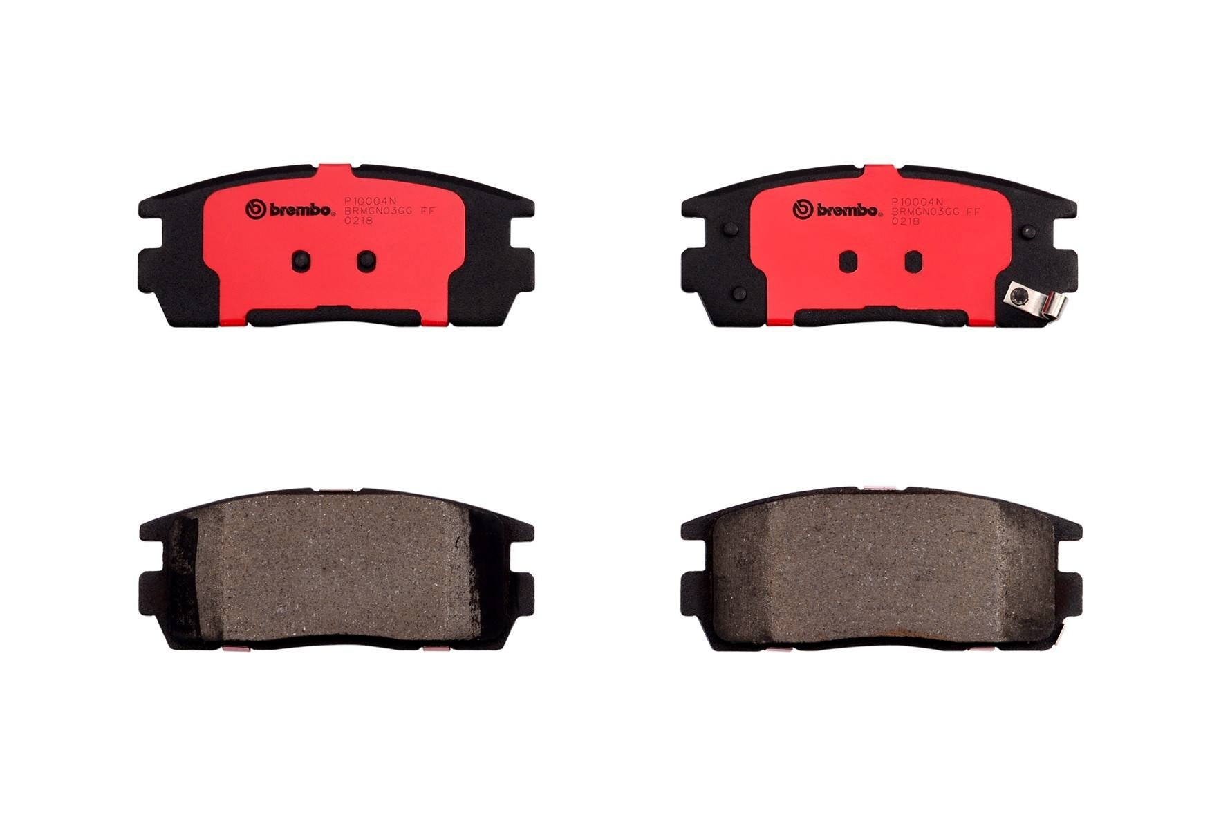 Top View of Rear Disc Brake Pad Set BREMBO P10004N