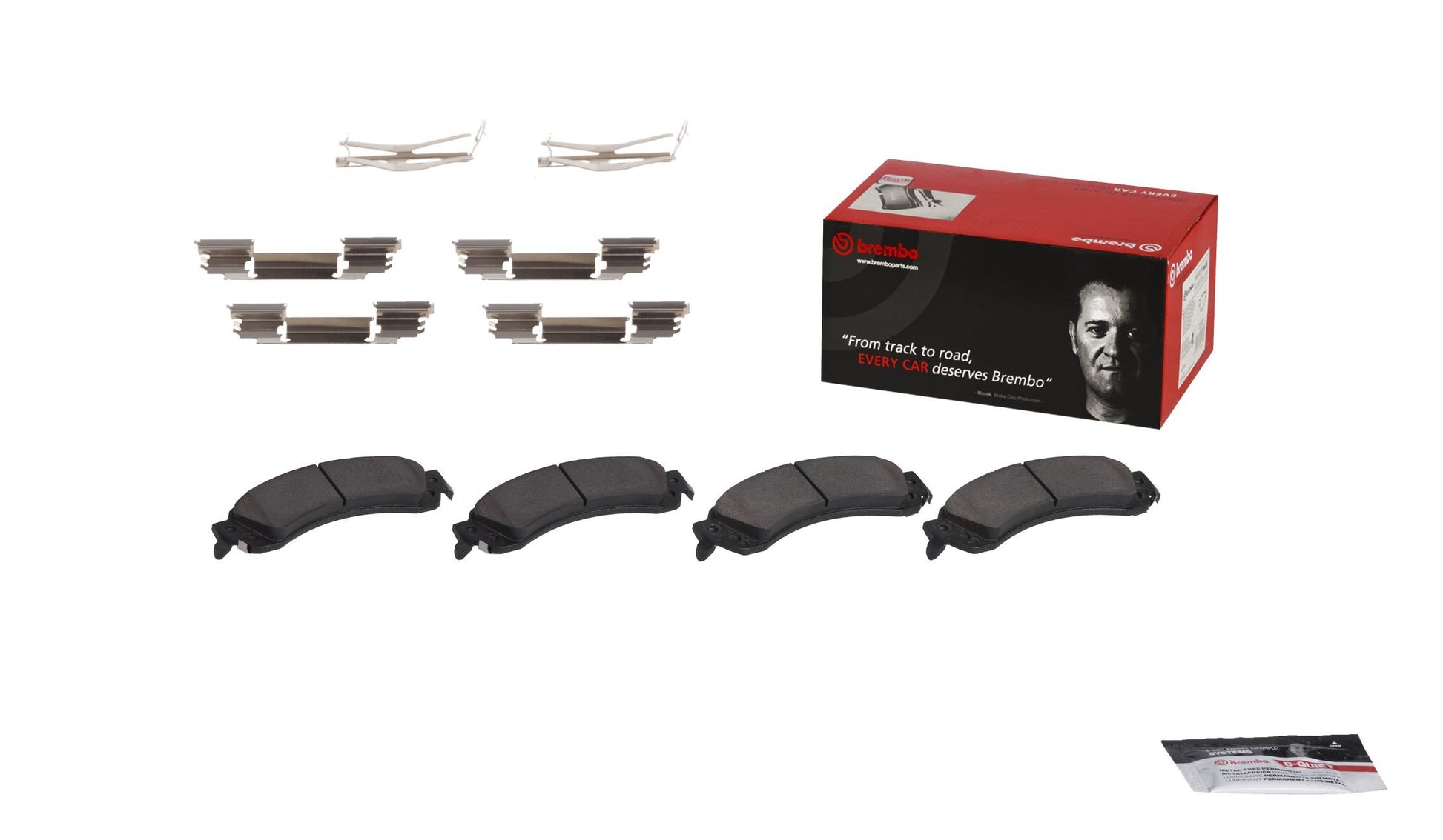 Back View of Rear Disc Brake Pad Set BREMBO P10040N