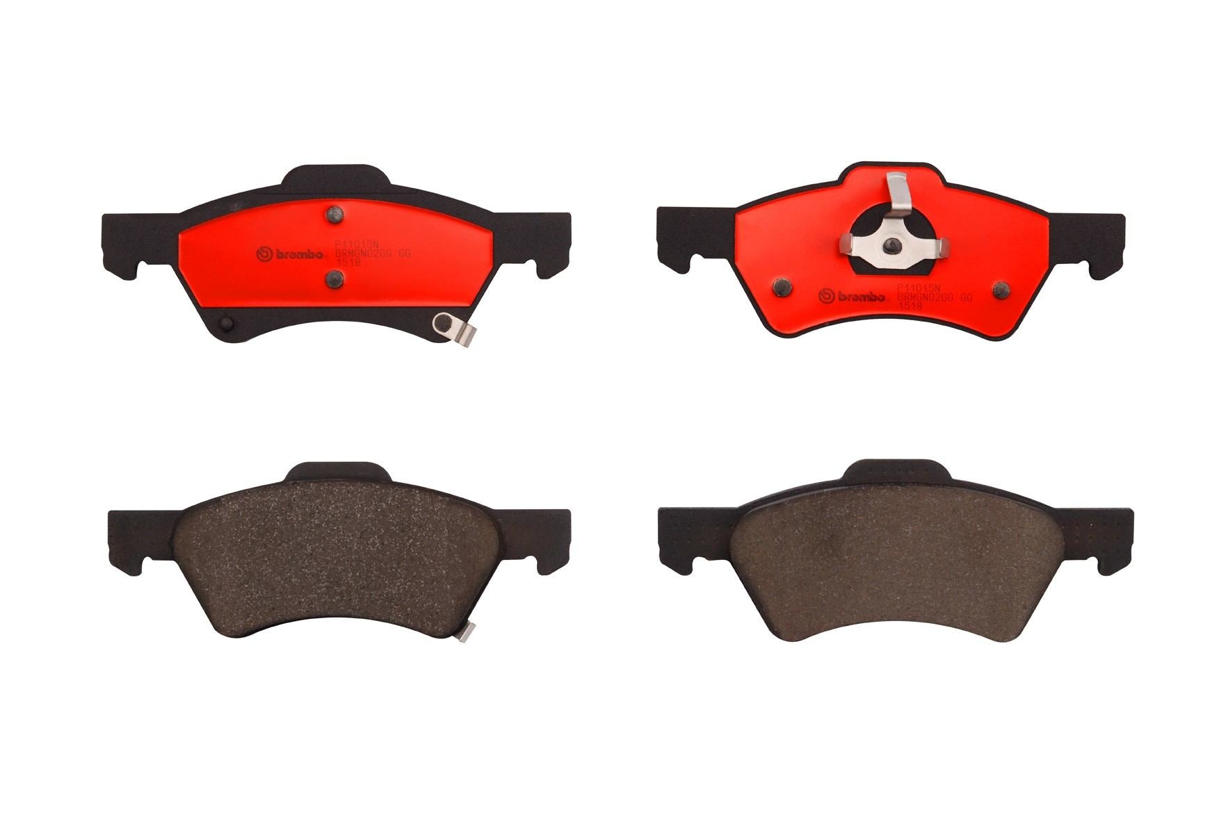 Top View of Front Disc Brake Pad Set BREMBO P11015N