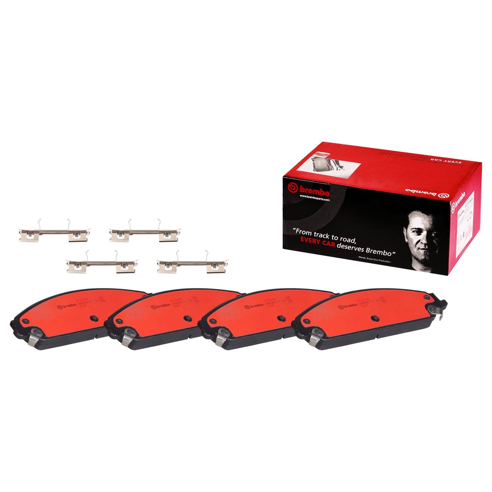 Front View of Front Disc Brake Pad Set BREMBO P11017N