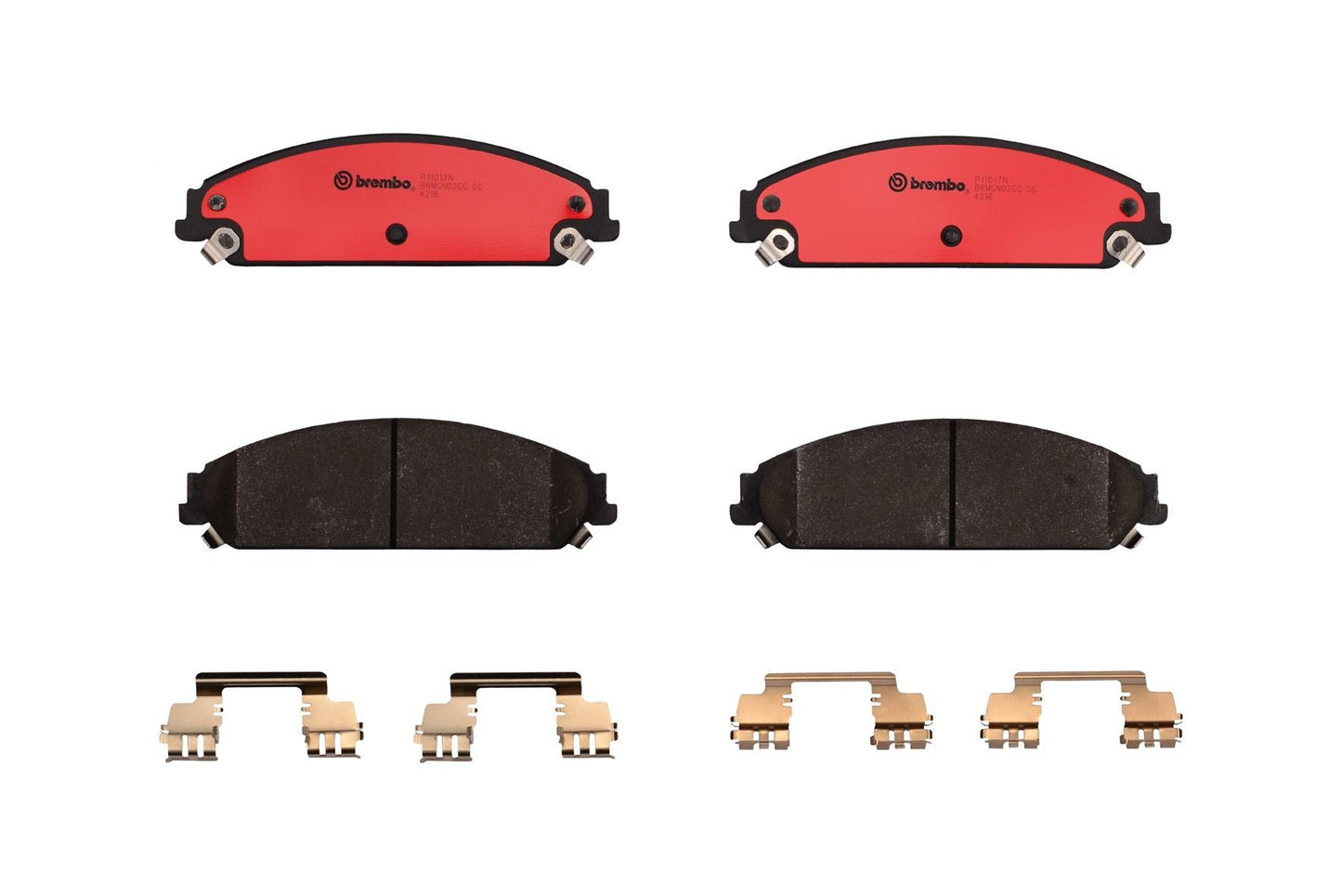 Top View of Front Disc Brake Pad Set BREMBO P11017N