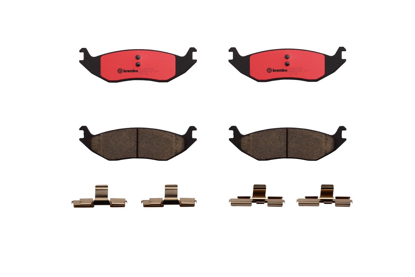 Top View of Rear Disc Brake Pad Set BREMBO P18010N