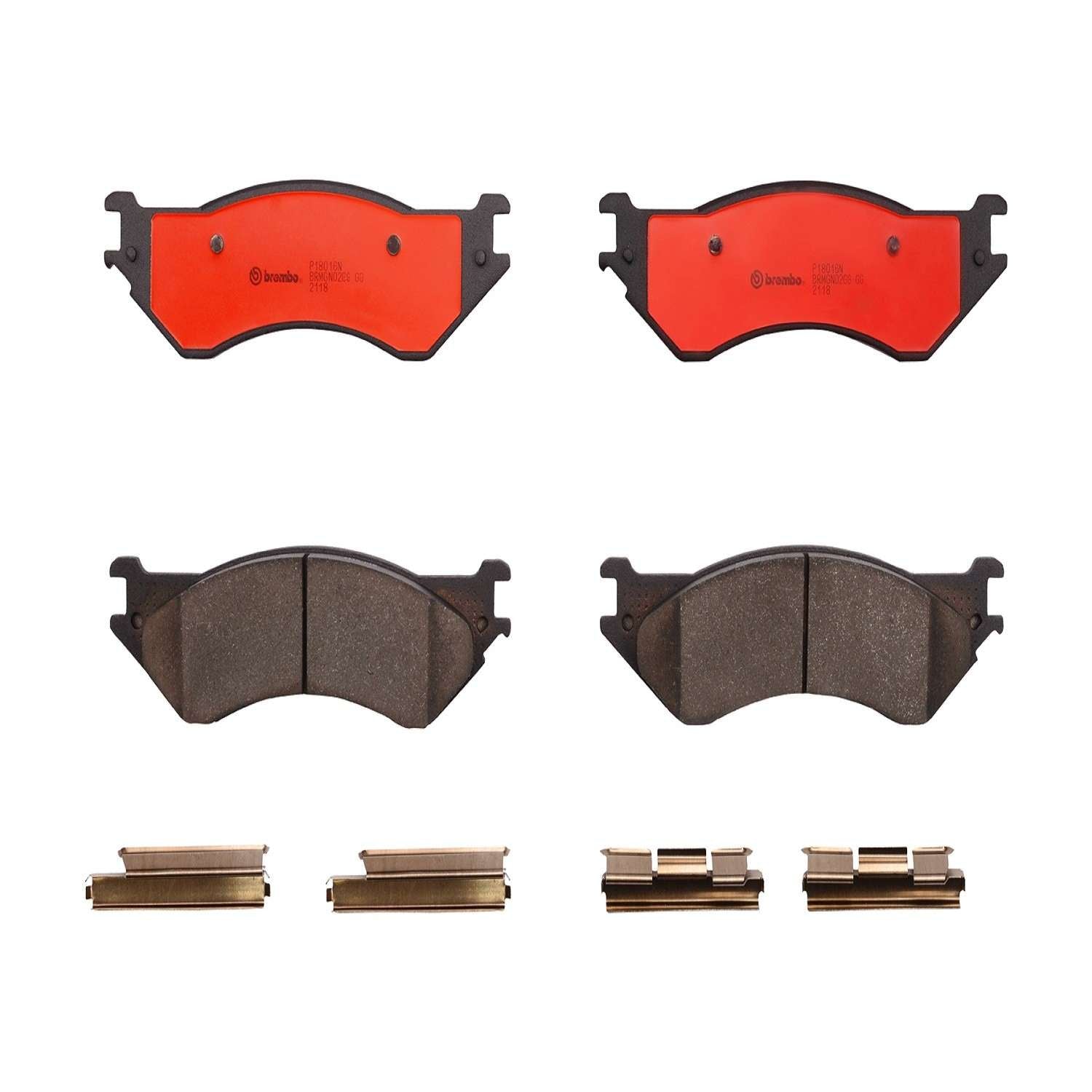 Front View of Rear Disc Brake Pad Set BREMBO P18016N