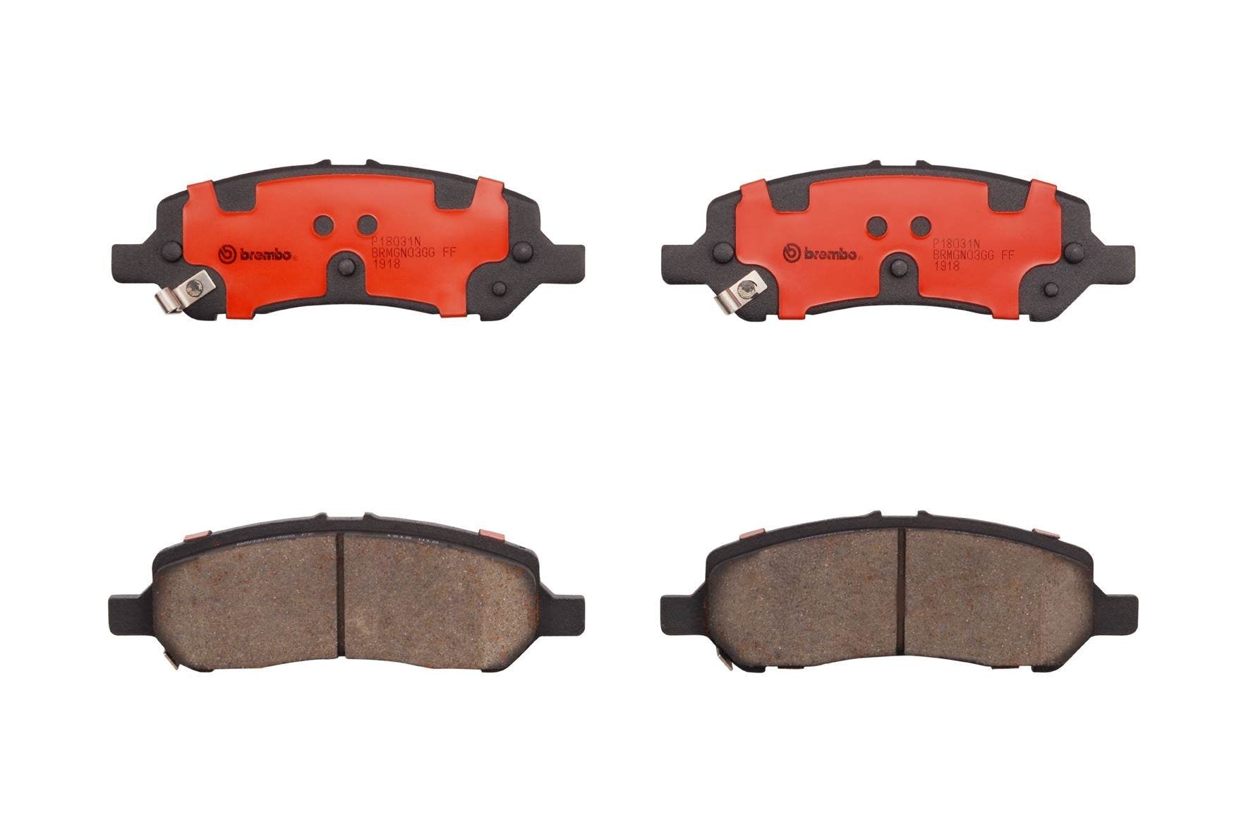 Front View of Rear Disc Brake Pad Set BREMBO P18031N