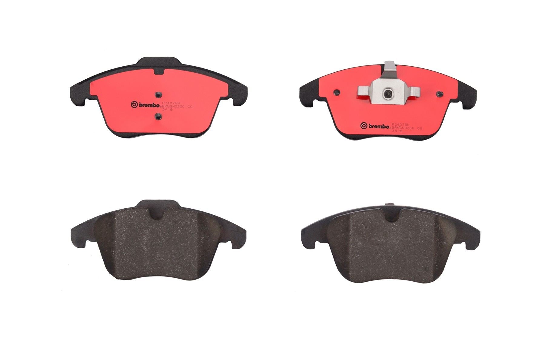 Top View of Front Disc Brake Pad Set BREMBO P24076N