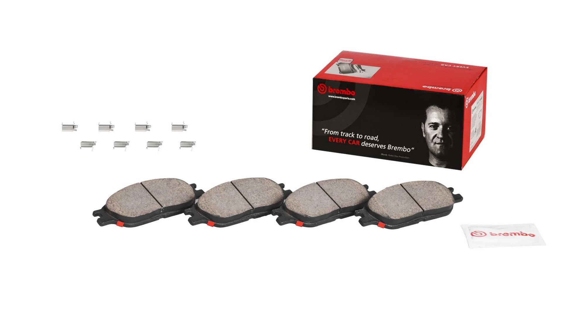 Back View of Front Disc Brake Pad Set BREMBO P24109N