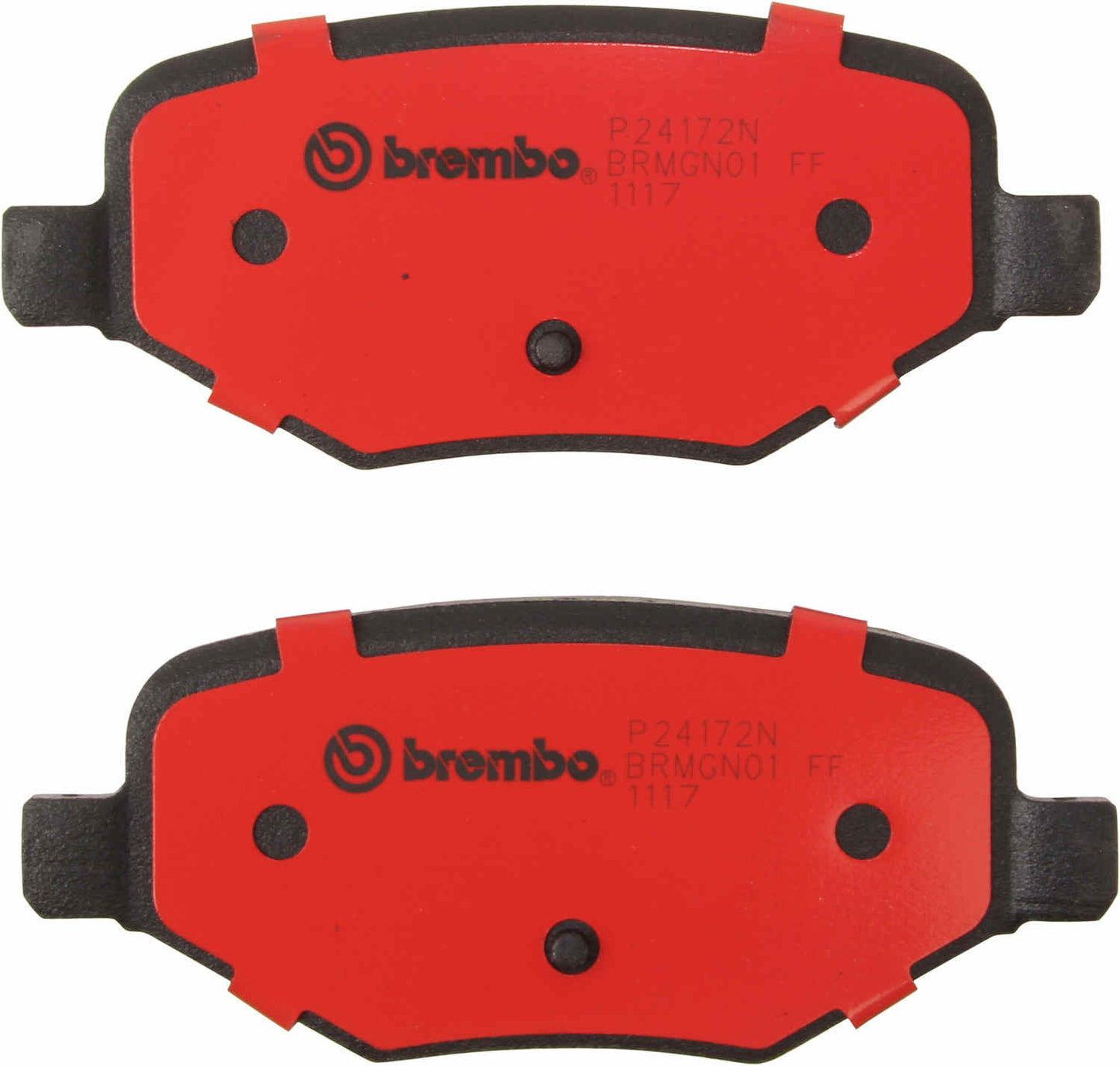 Bottom View of Rear Disc Brake Pad Set BREMBO P24172N