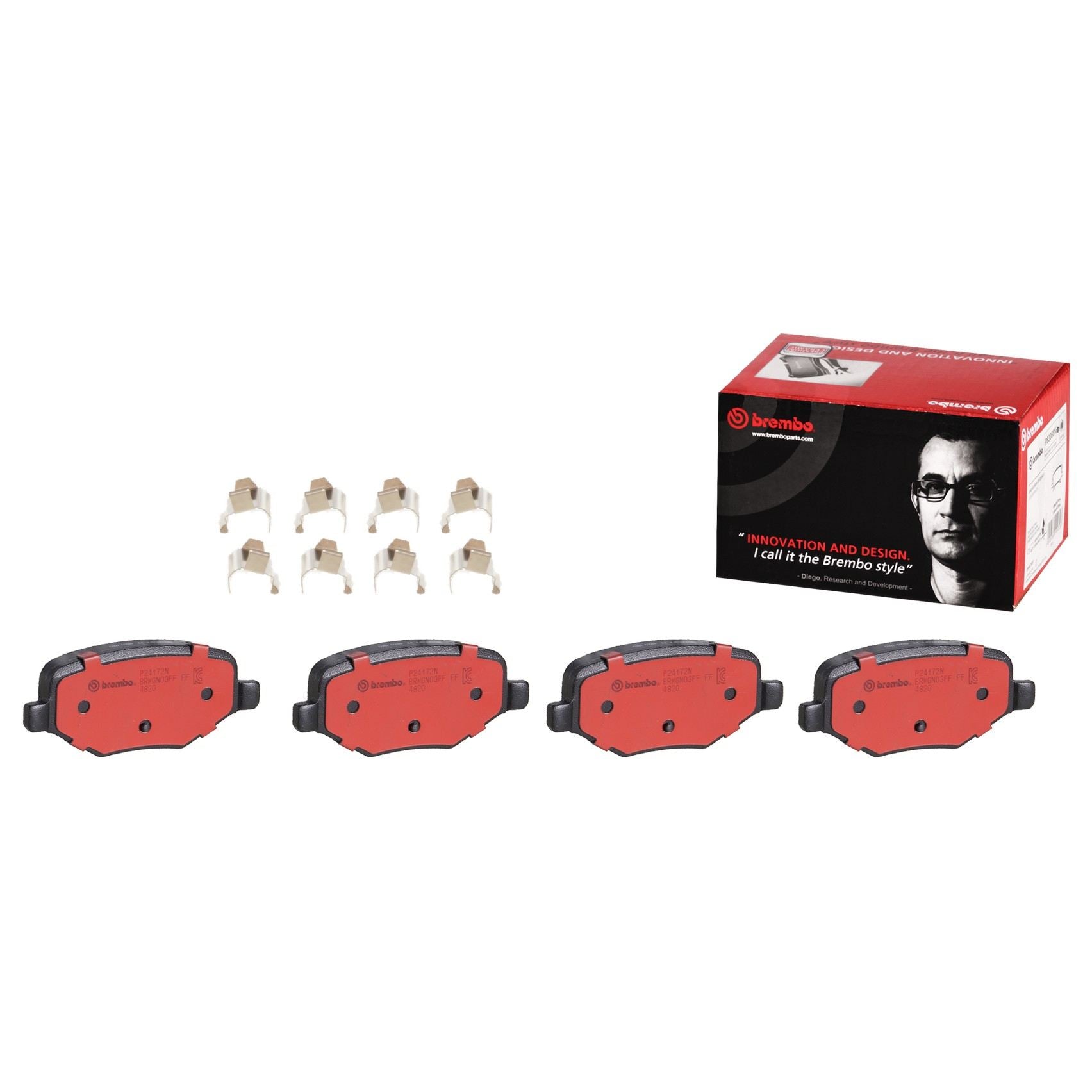 Front View of Rear Disc Brake Pad Set BREMBO P24172N