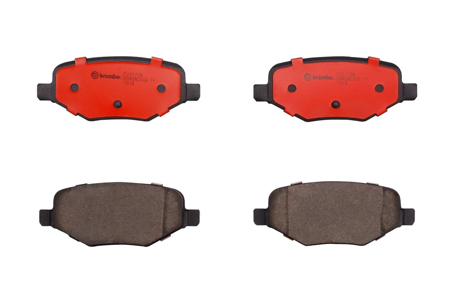 Top View of Rear Disc Brake Pad Set BREMBO P24172N