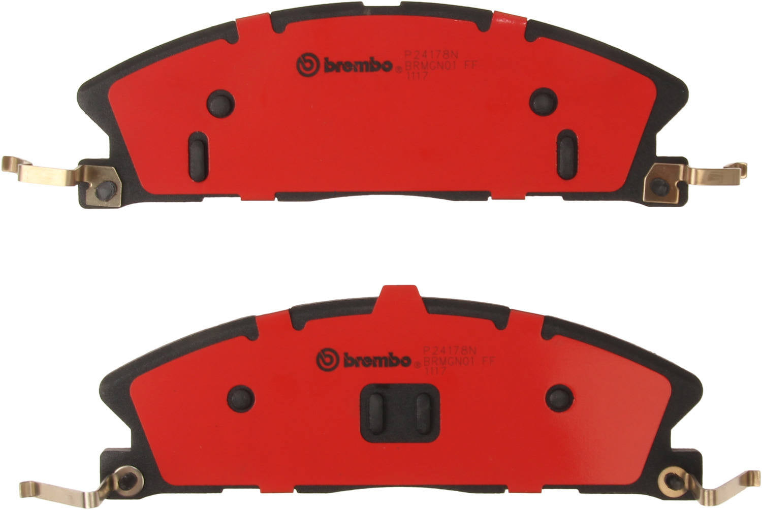 Bottom View of Front Disc Brake Pad Set BREMBO P24178N