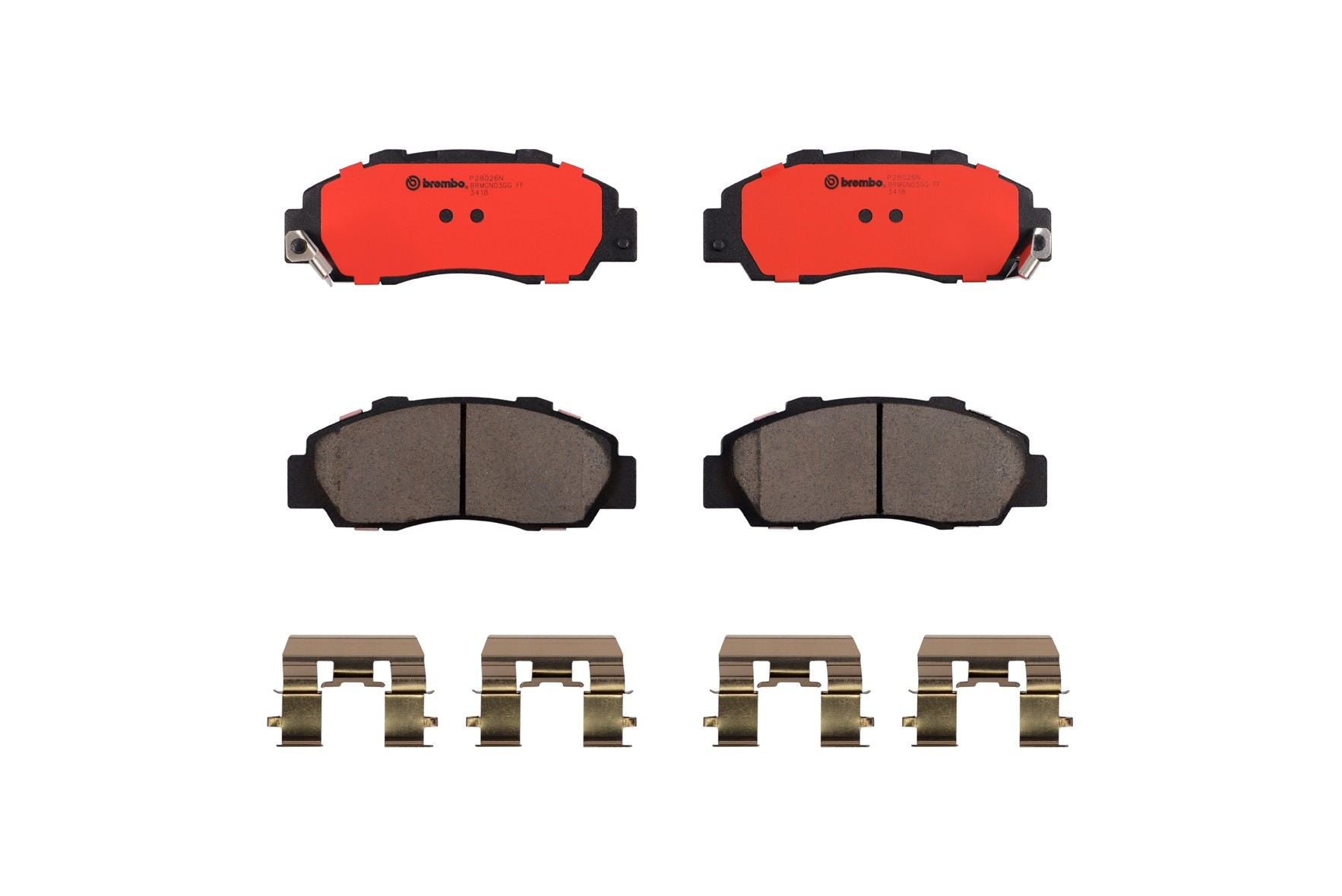 Top View of Front Disc Brake Pad Set BREMBO P28026N