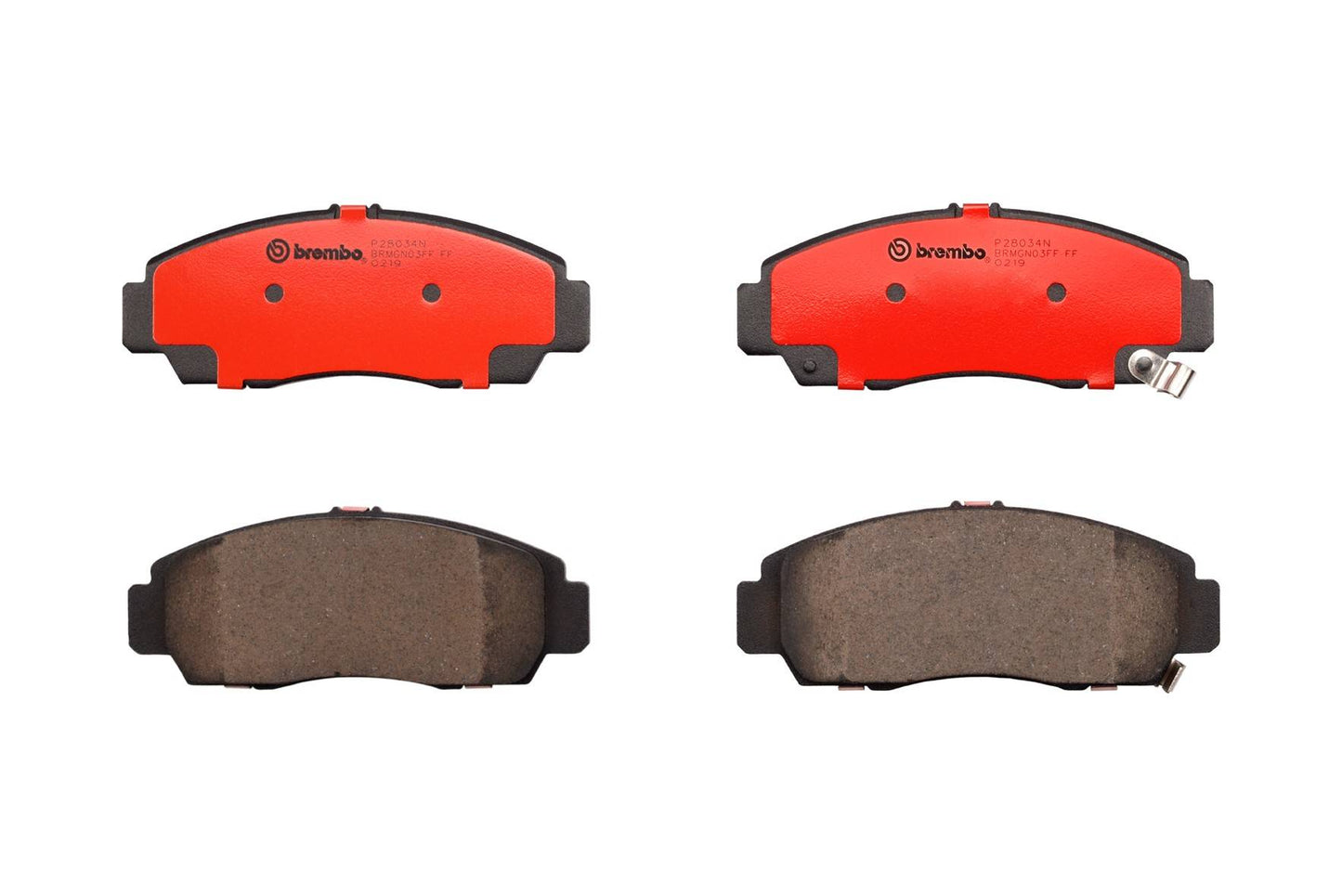 Top View of Front Disc Brake Pad Set BREMBO P28034N