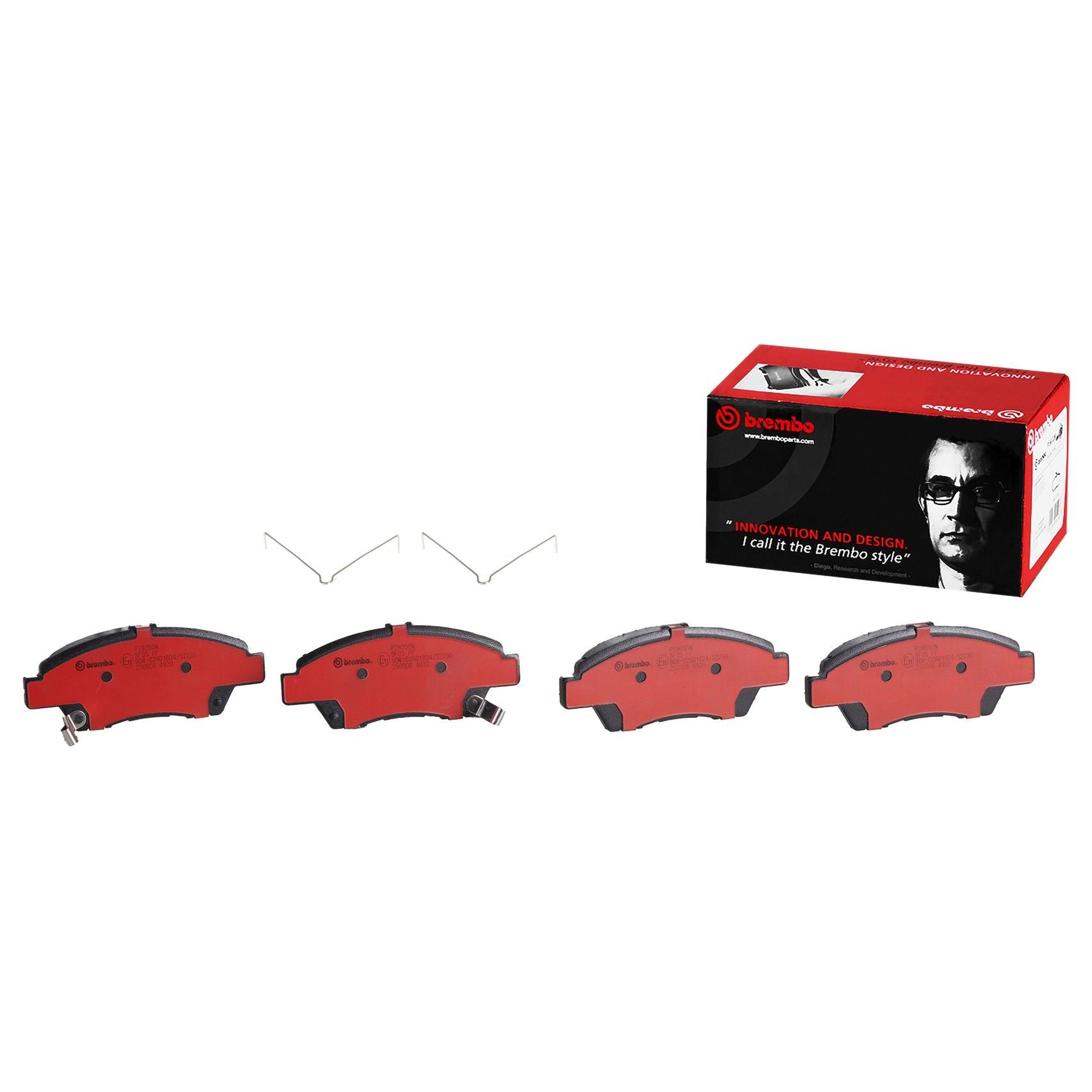 Front View of Front Disc Brake Pad Set BREMBO P28050N