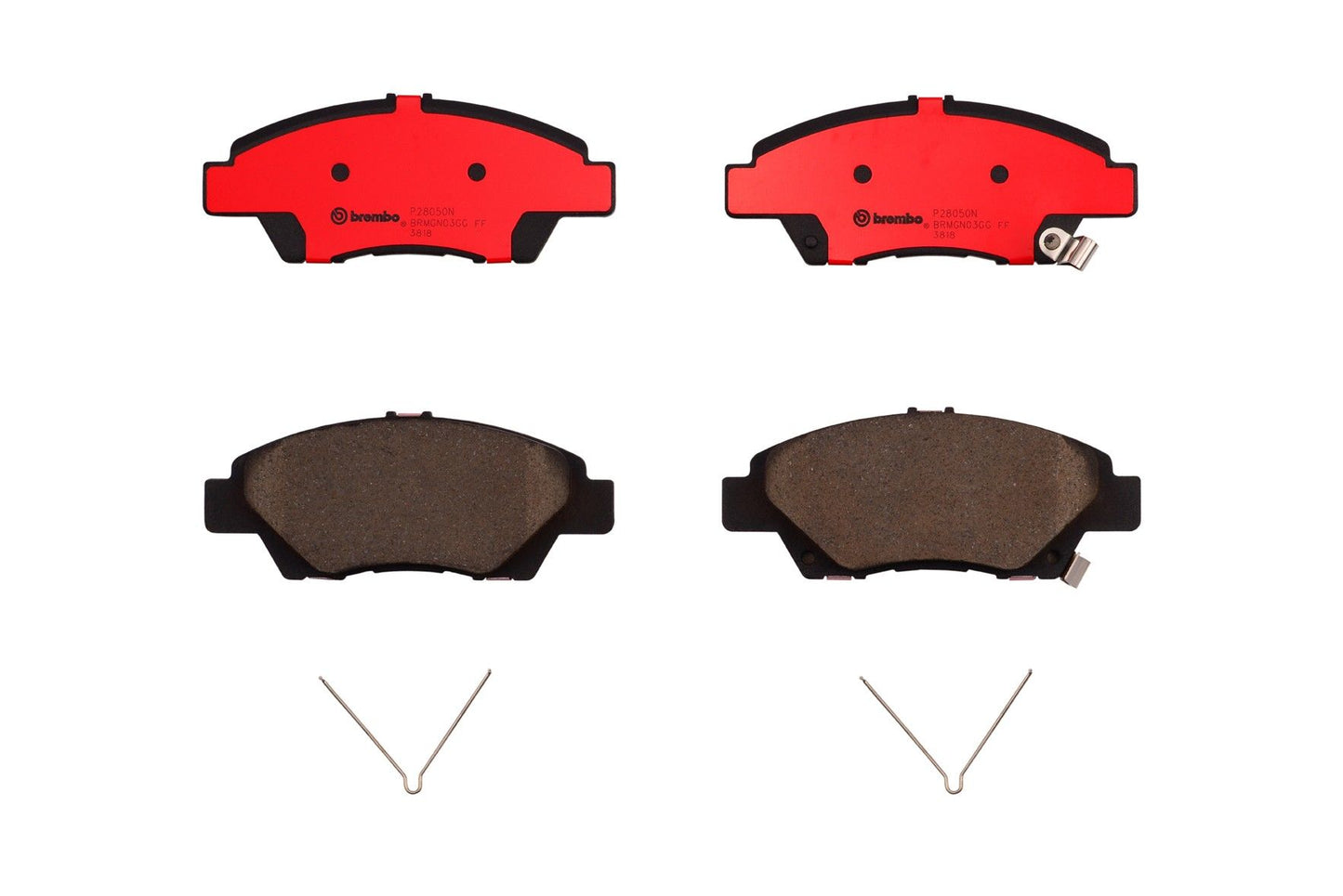 Top View of Front Disc Brake Pad Set BREMBO P28050N