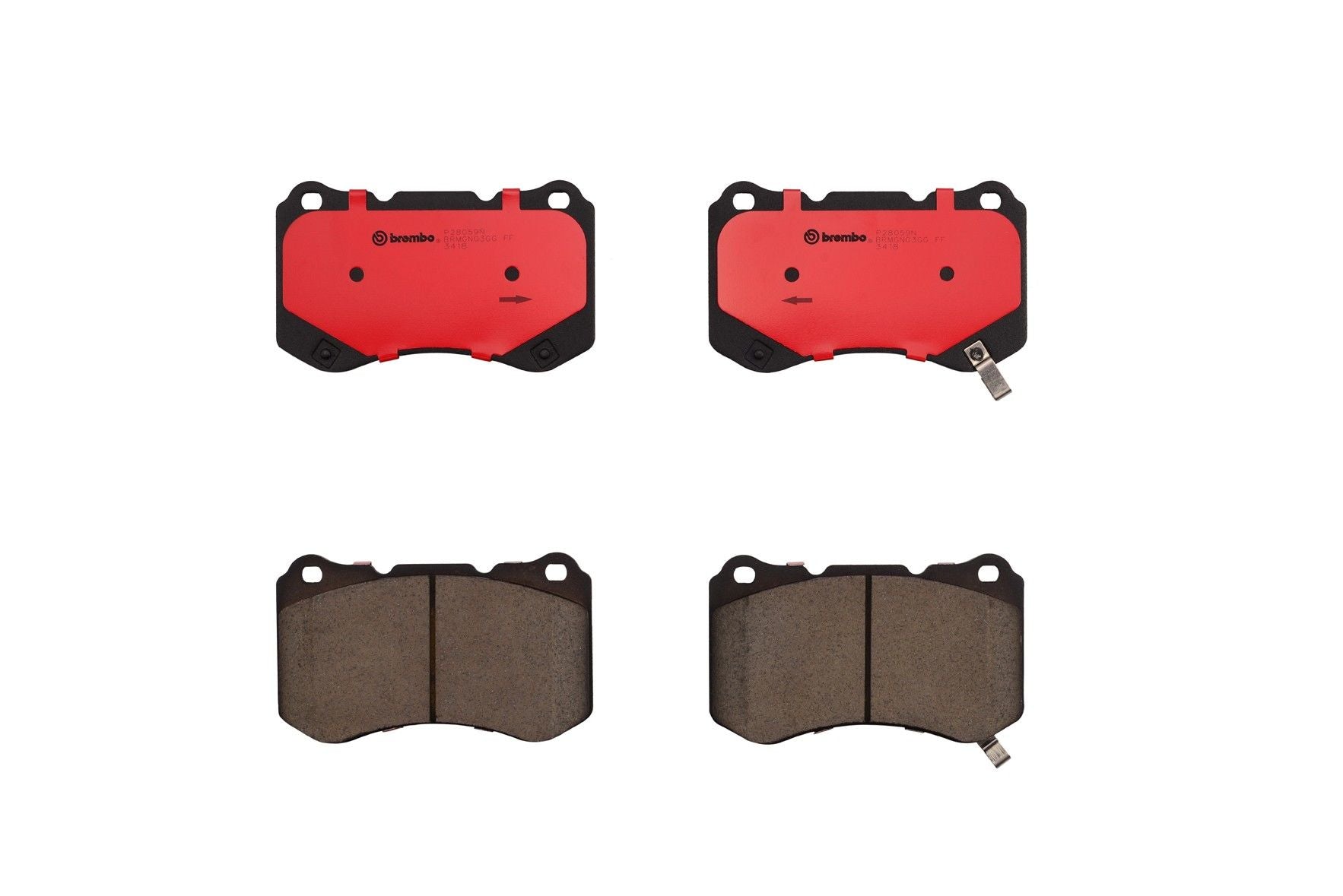 Top View of Front Disc Brake Pad Set BREMBO P28059N