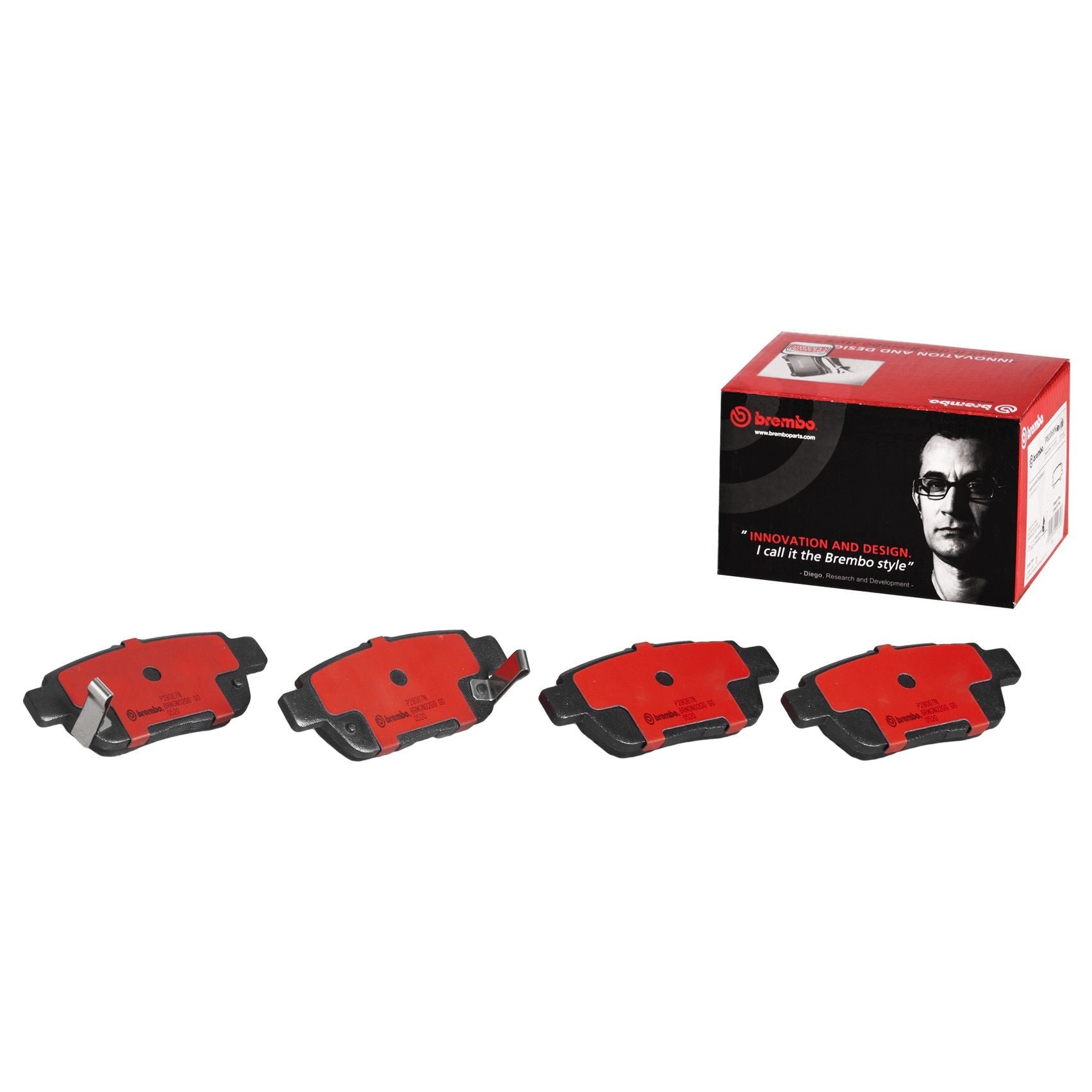 Front View of Rear Disc Brake Pad Set BREMBO P28067N