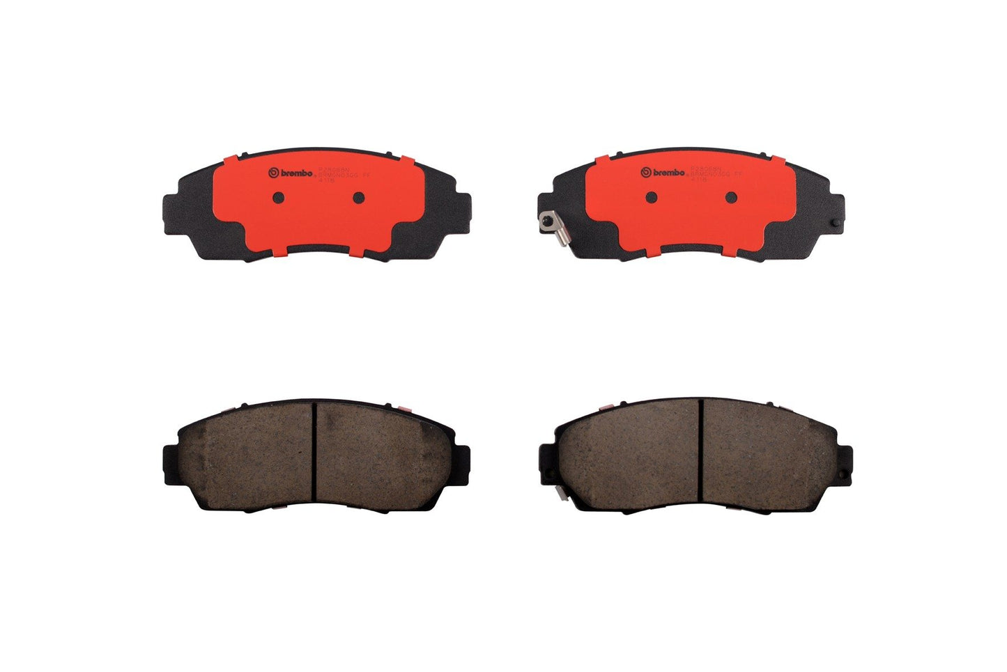 Top View of Front Disc Brake Pad Set BREMBO P28068N