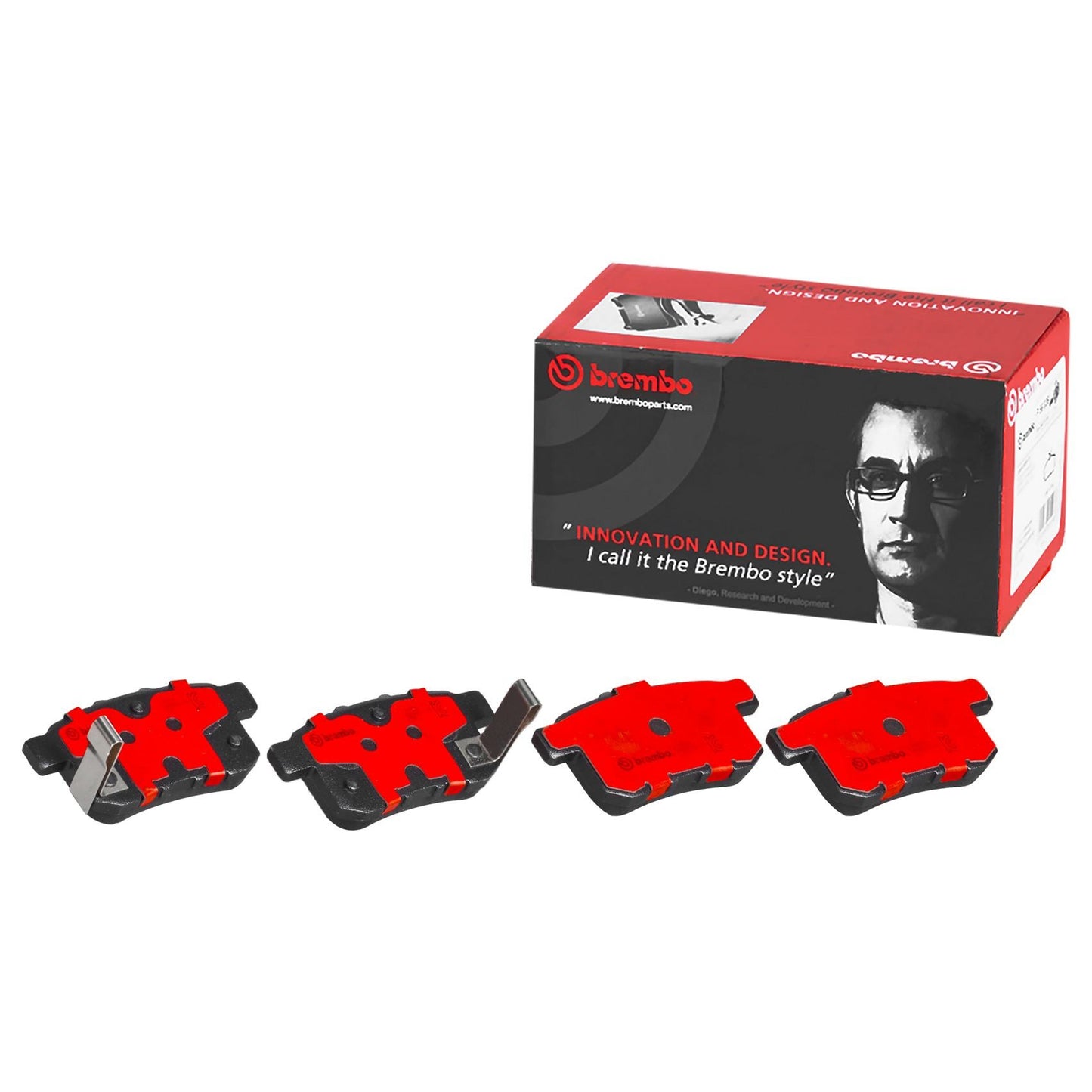 Front View of Rear Disc Brake Pad Set BREMBO P28072N