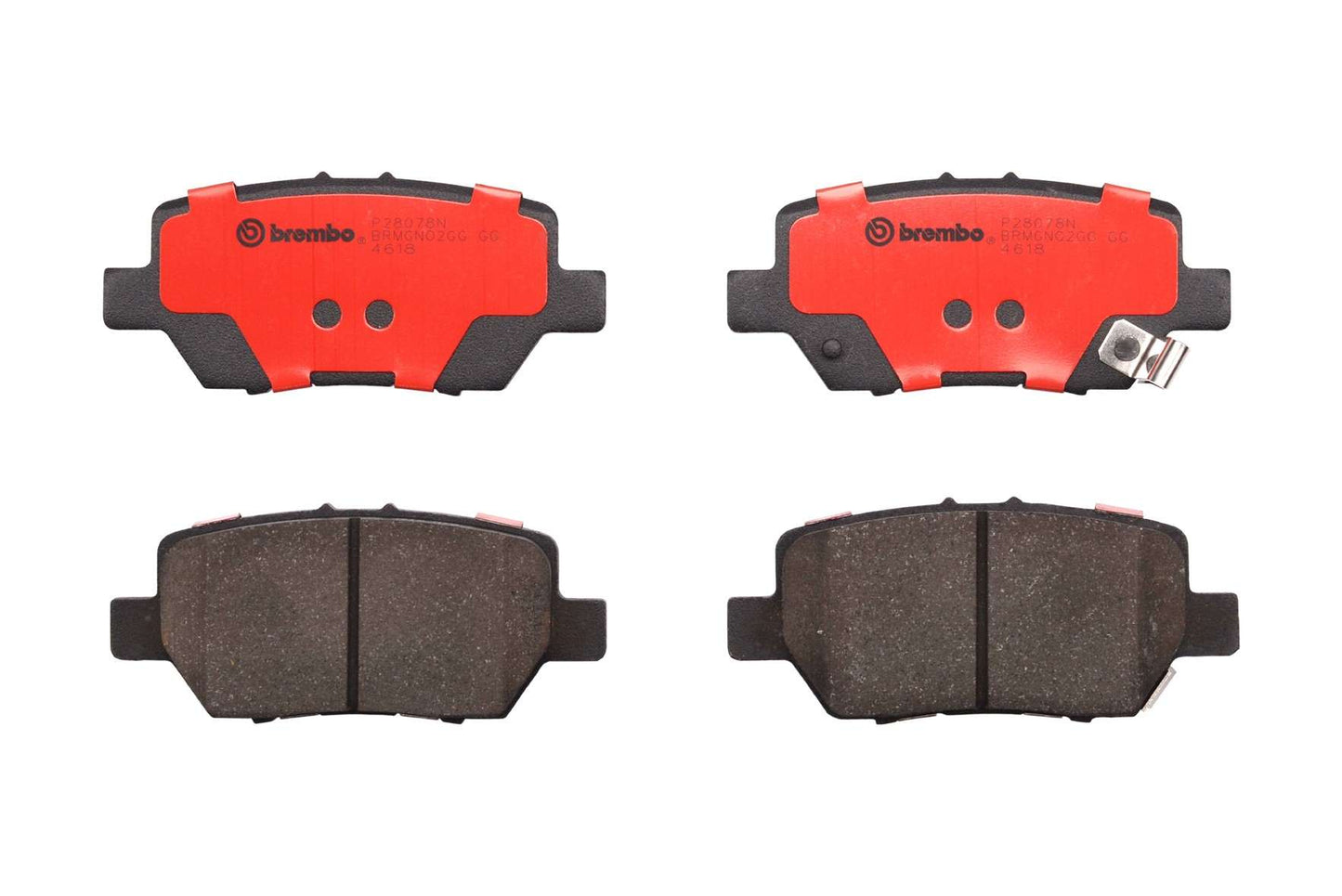 Top View of Rear Disc Brake Pad Set BREMBO P28078N