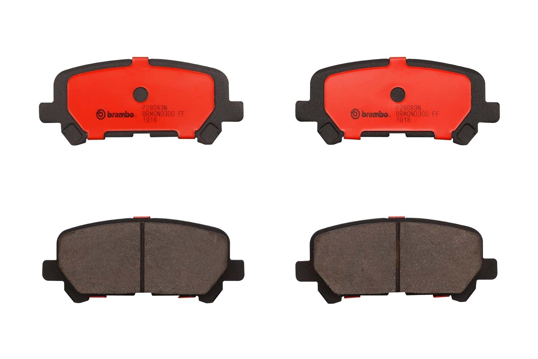 Front View of Rear Disc Brake Pad Set BREMBO P28083N