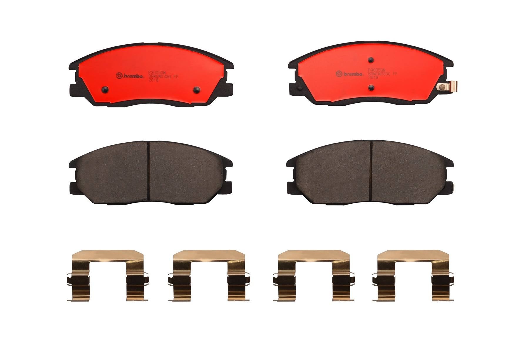 Top View of Front Disc Brake Pad Set BREMBO P30050N