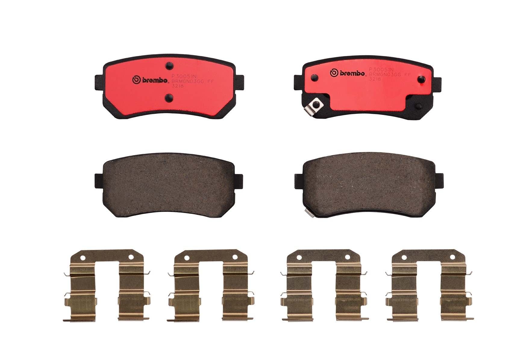 Top View of Rear Disc Brake Pad Set BREMBO P30051N