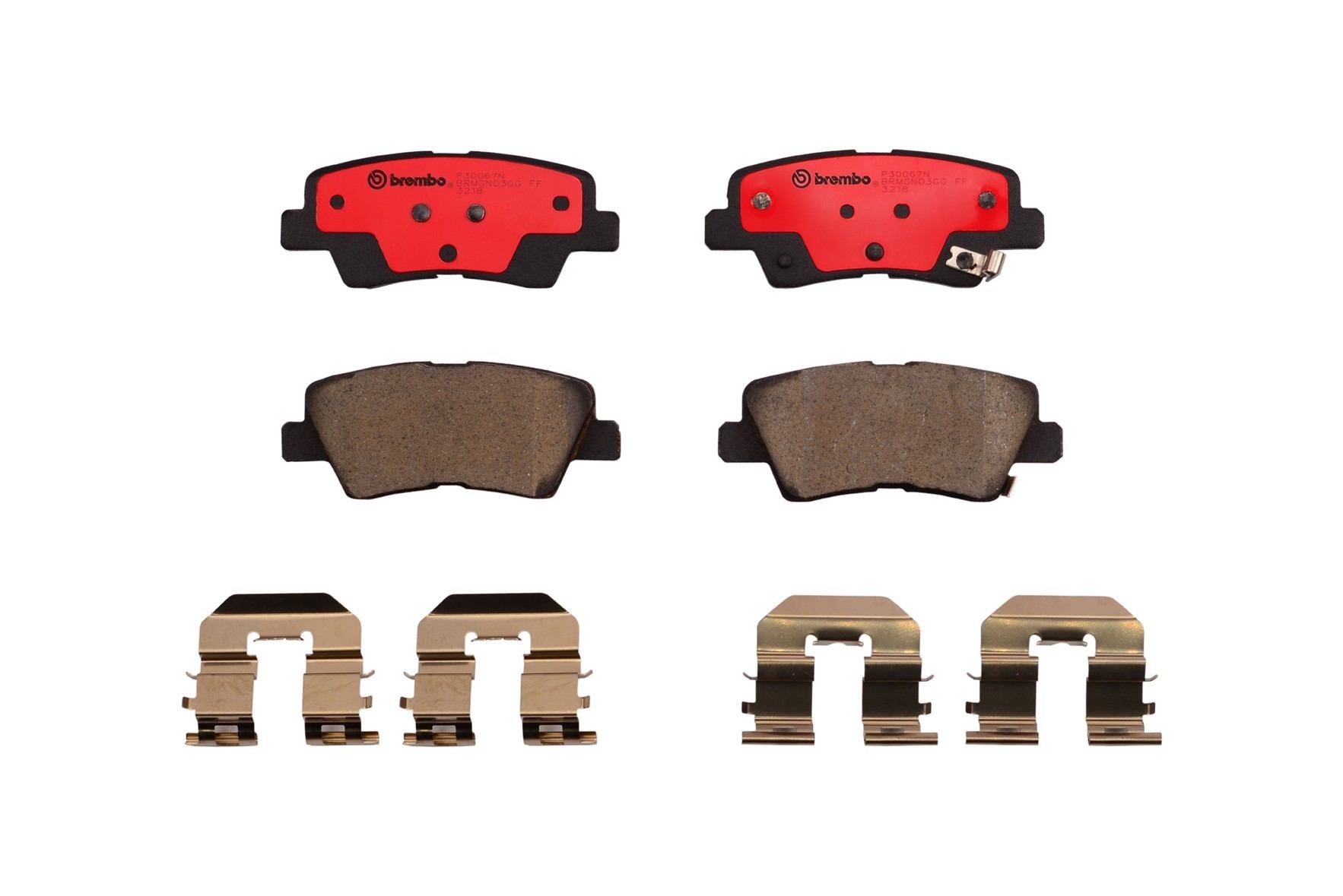 Top View of Rear Disc Brake Pad Set BREMBO P30067N