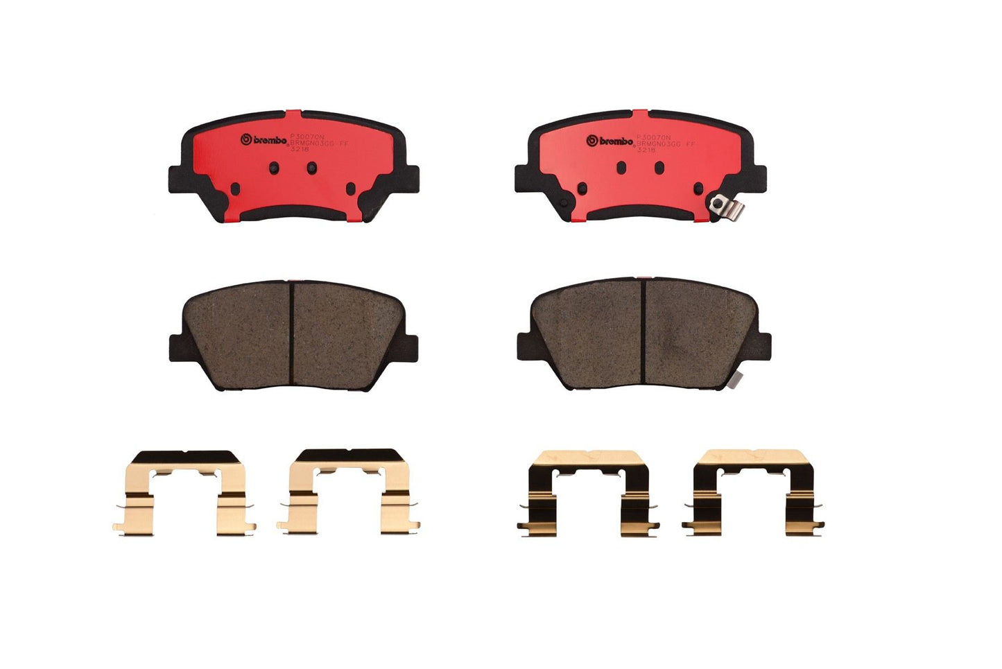 Top View of Front Disc Brake Pad Set BREMBO P30070N