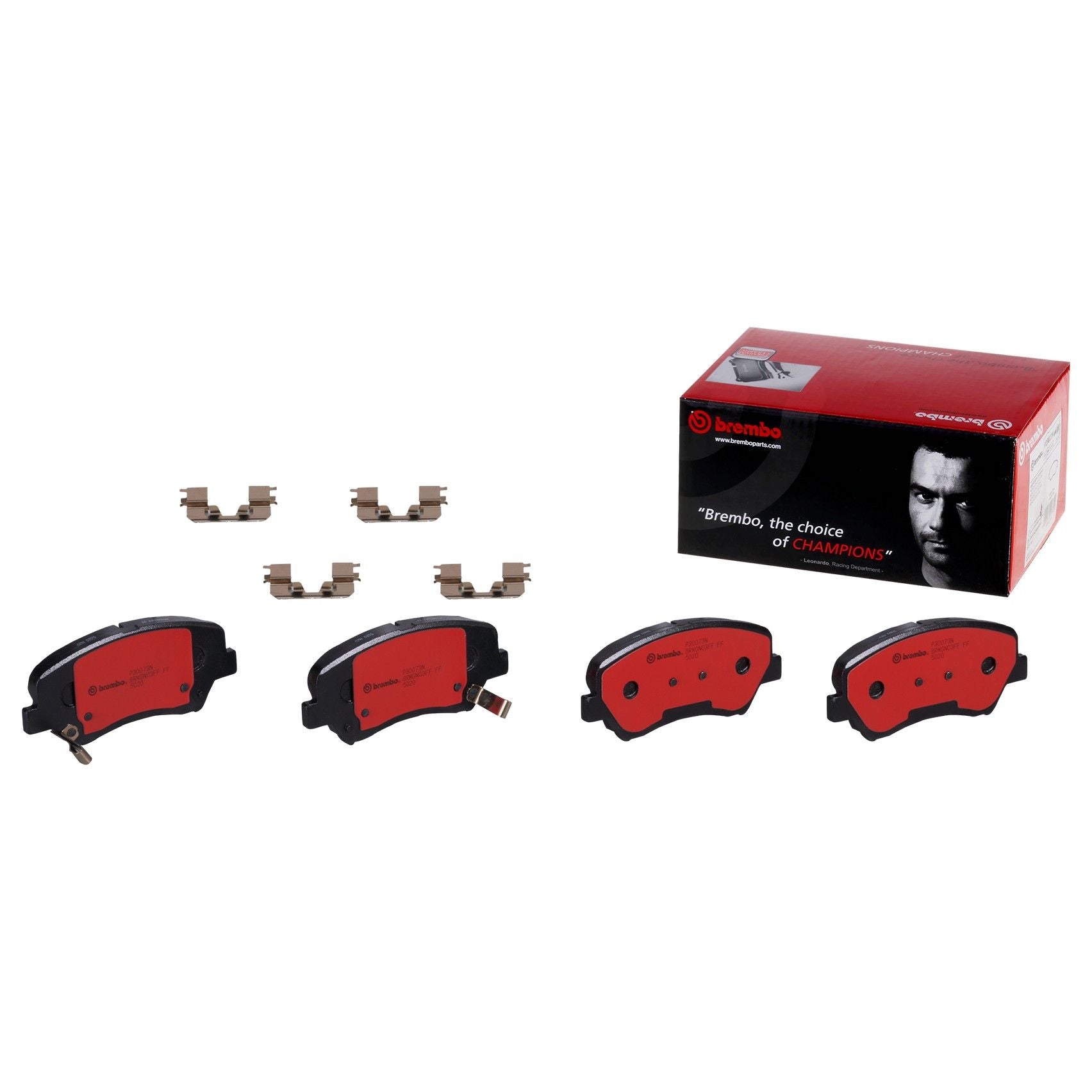 Front View of Front Disc Brake Pad Set BREMBO P30073N