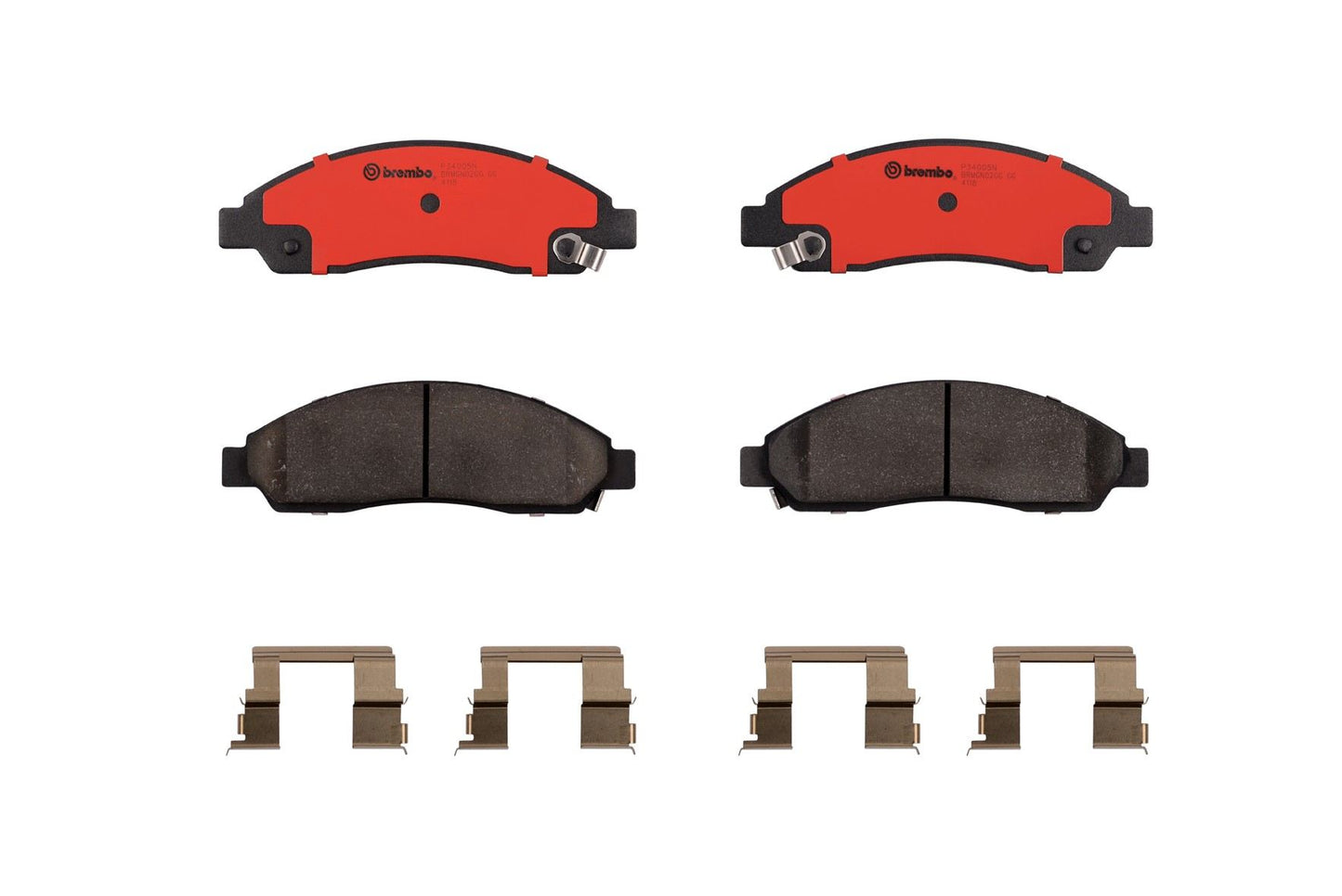 Top View of Front Disc Brake Pad Set BREMBO P34005N